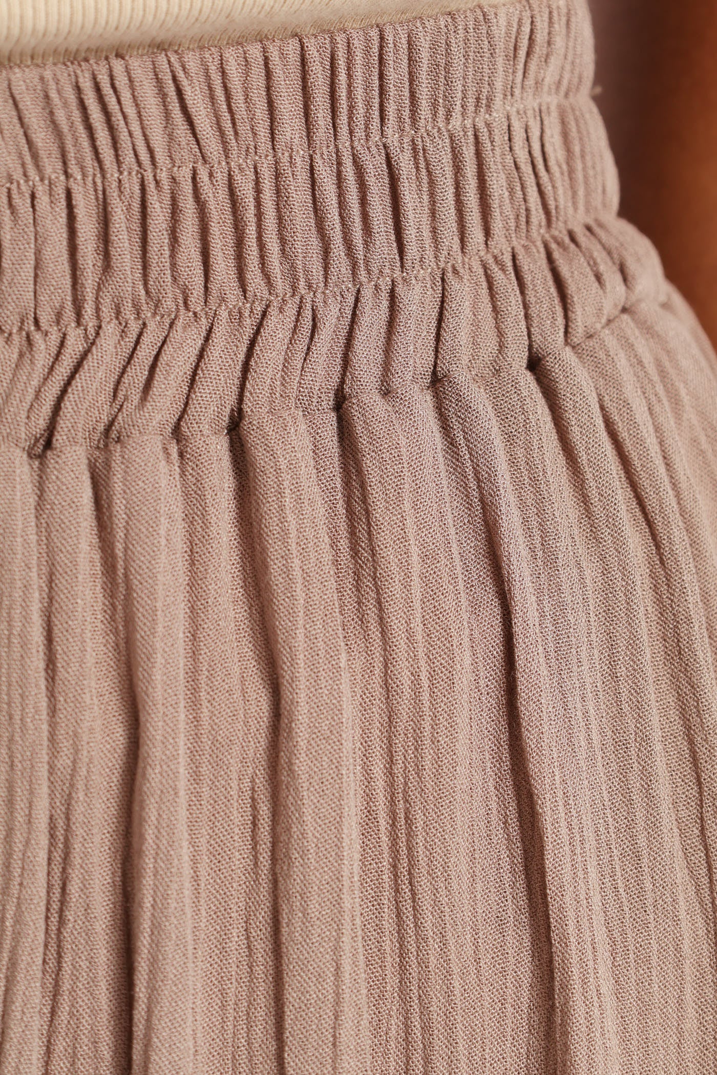 Elasticated Waist Tiered Gypsy Maxi Skirt - Taupe - Image 5