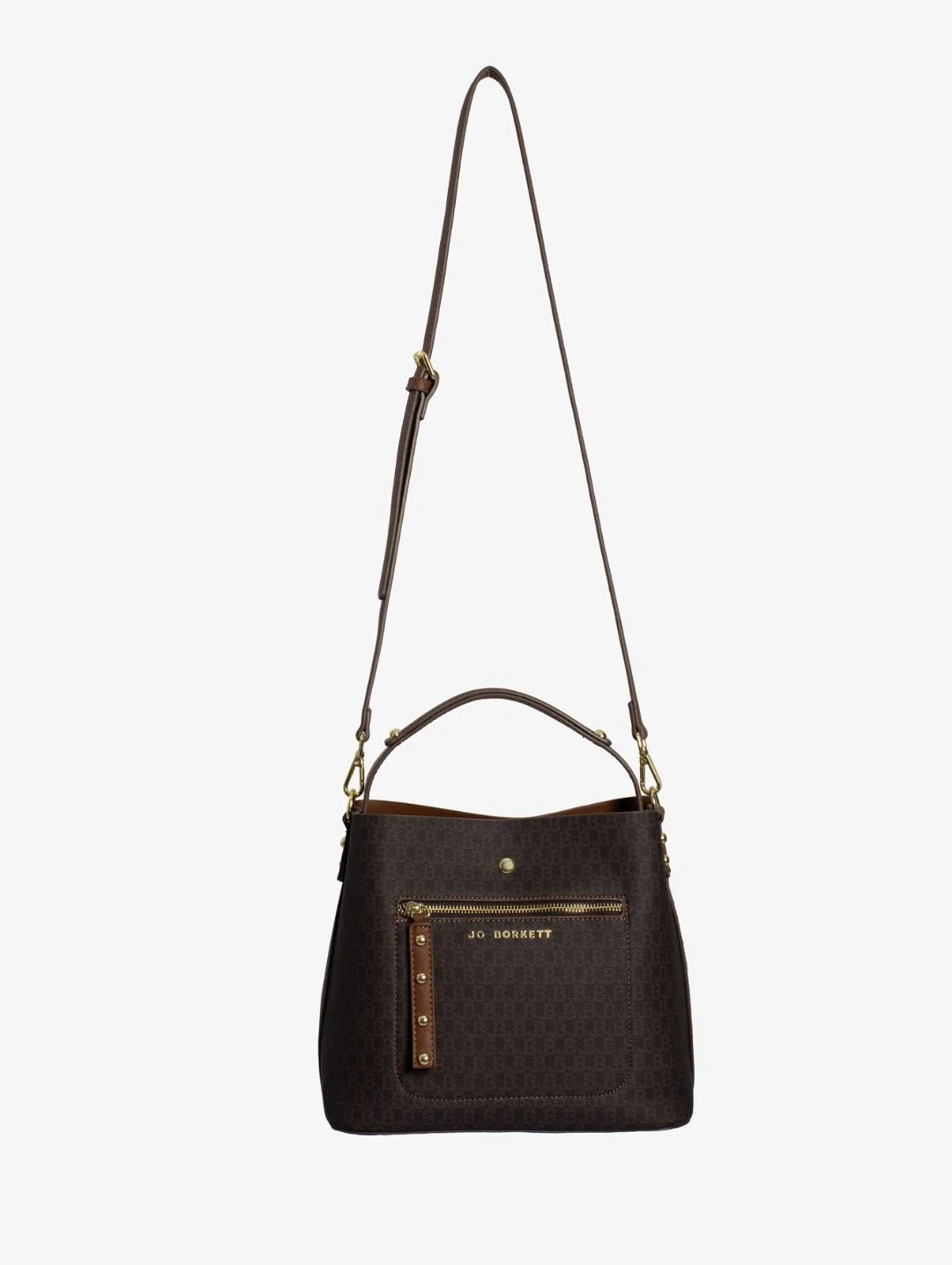Elexi Logo Zip Front Bag - Brown - Image 2