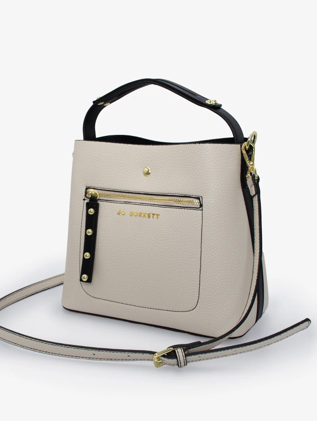 Elexi-Zip Front Bag - Cream - Image 2