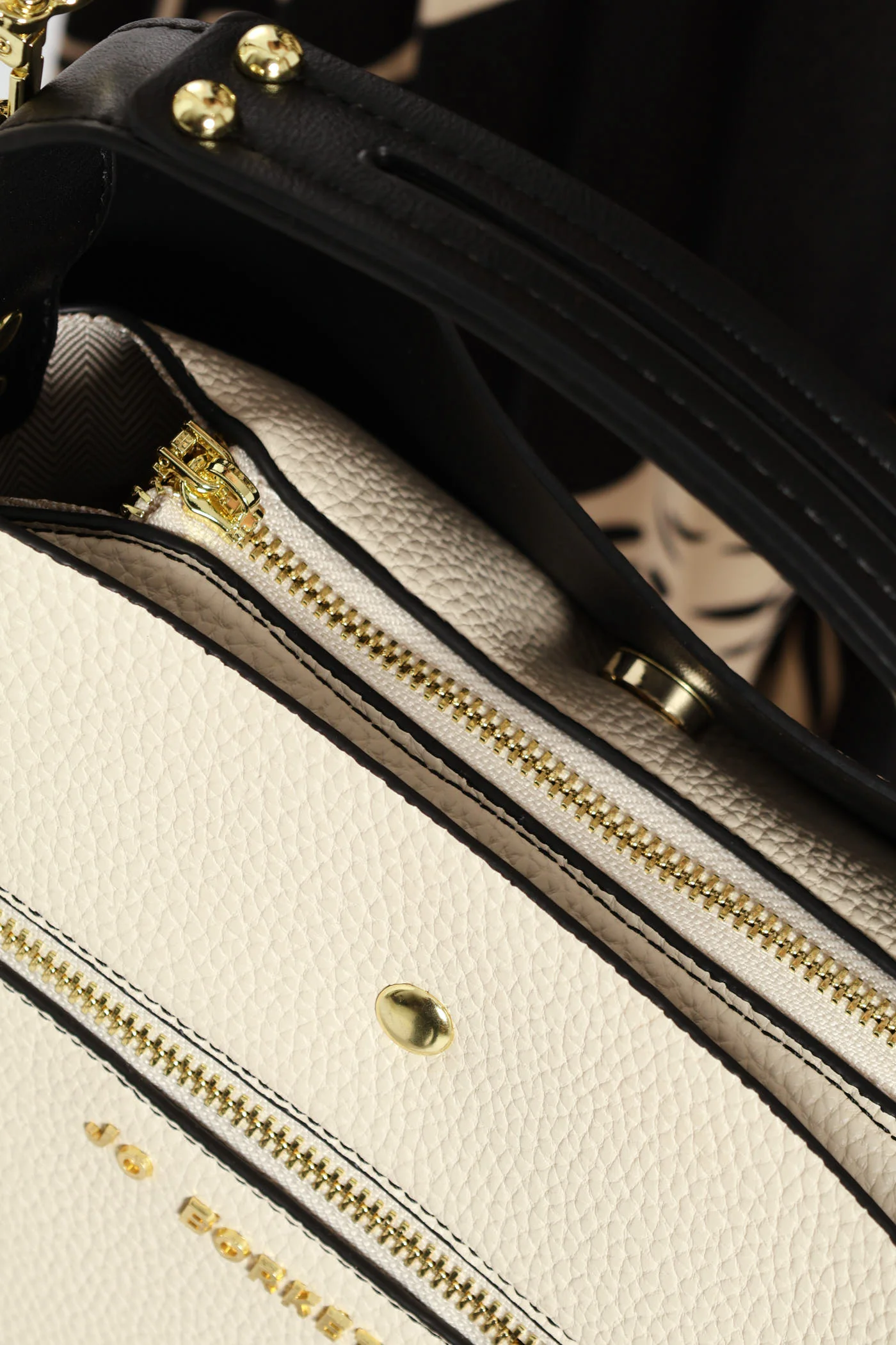 Elexi-Zip Front Bag - Cream - Image 3