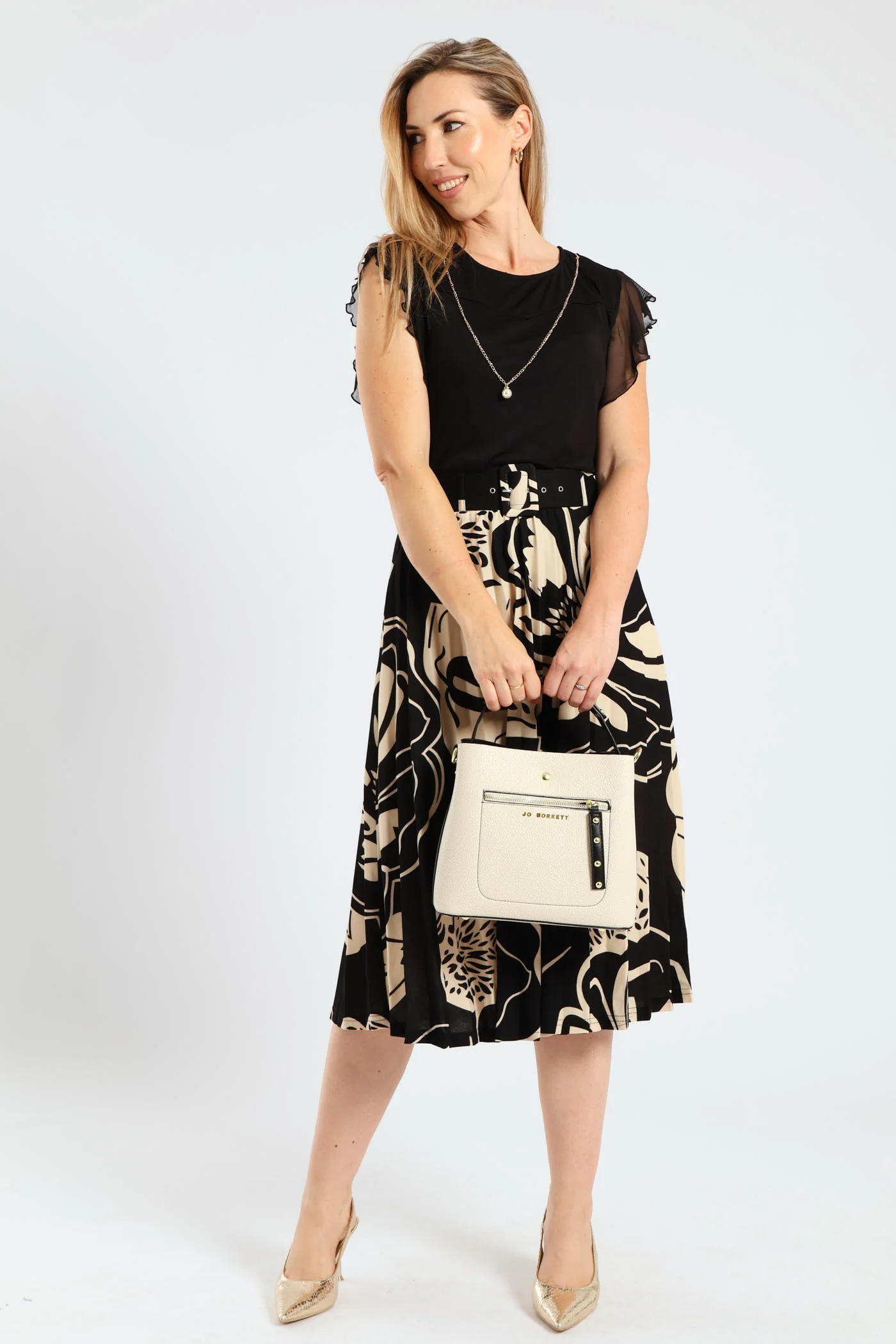 Elexi-Zip Front Bag - Cream - Image 4