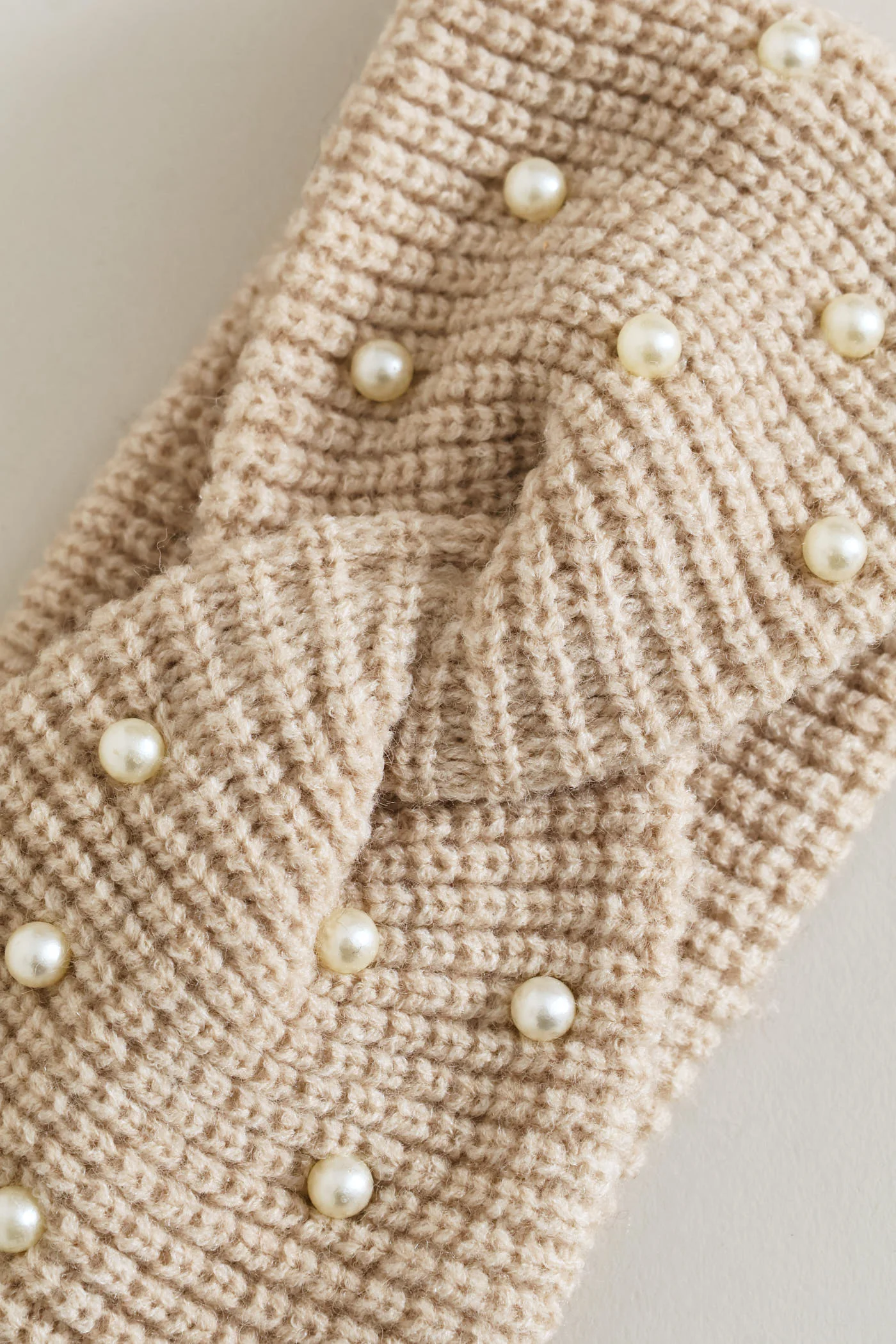 Embellished Twisted Headband - Oatmeal - Image 2