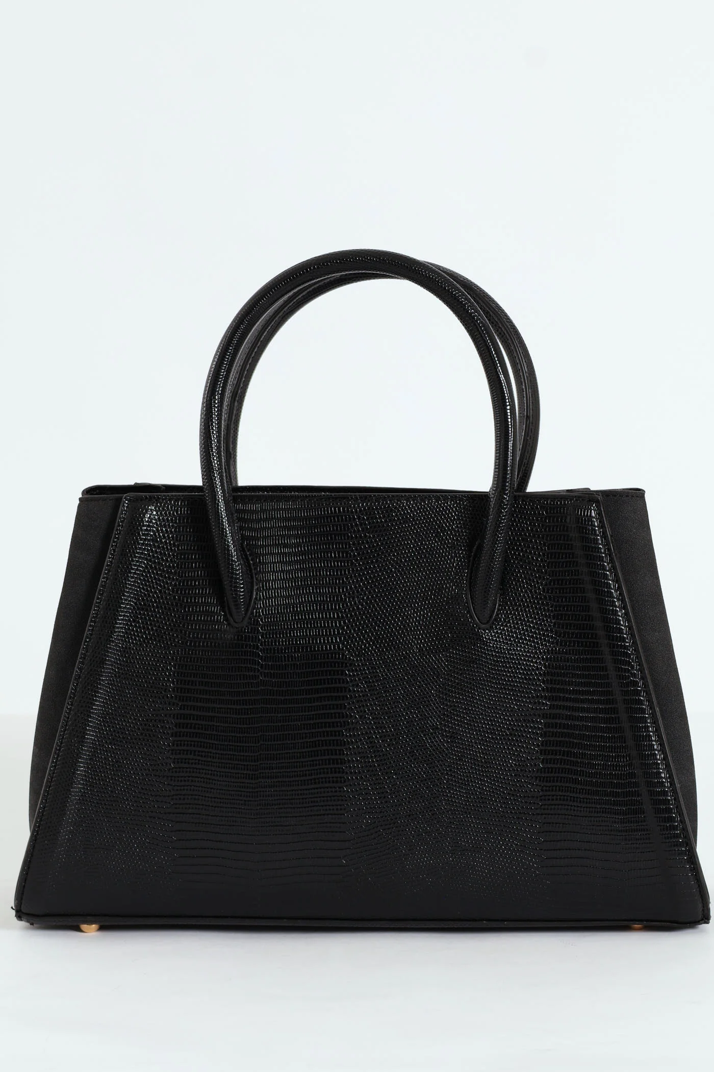 Embossed Animal Multi Compartment Tote Bag - Black - Image 2