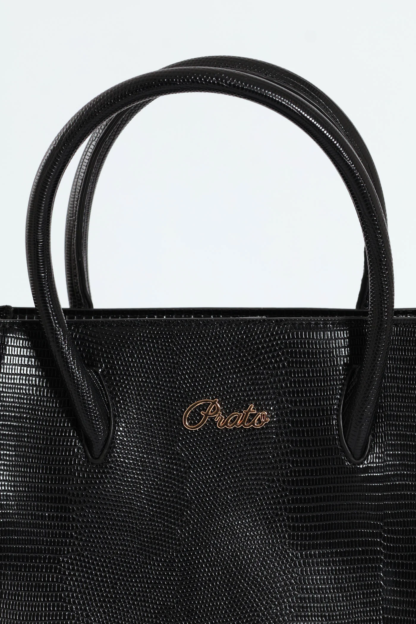 Embossed Animal Multi Compartment Tote Bag - Black - Image 4