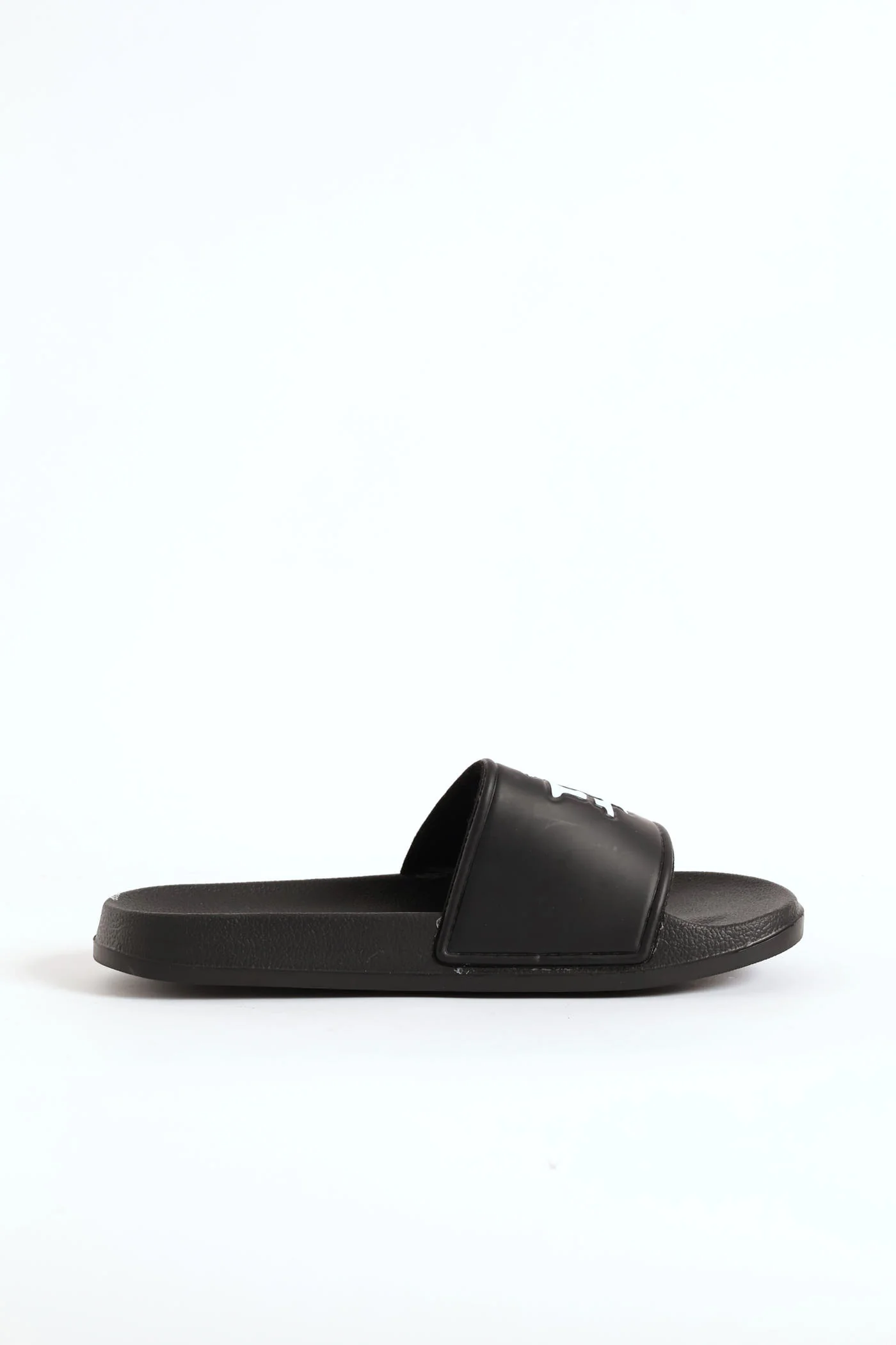 Embossed Brand On Upper Pool Slide - Black/White - Image 3