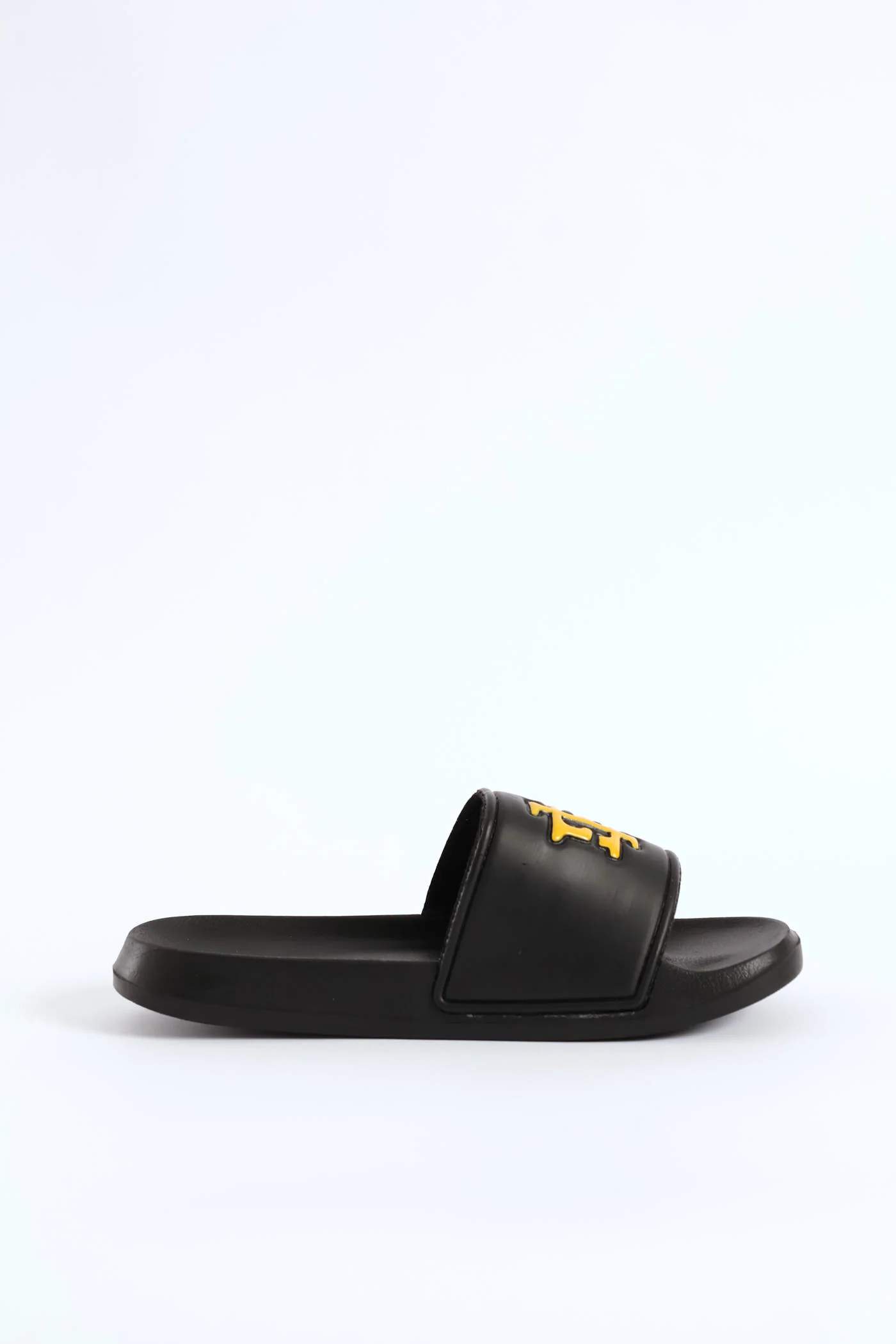 Embossed Brand On Upper Pool Slide - Black/Yellow - Image 3