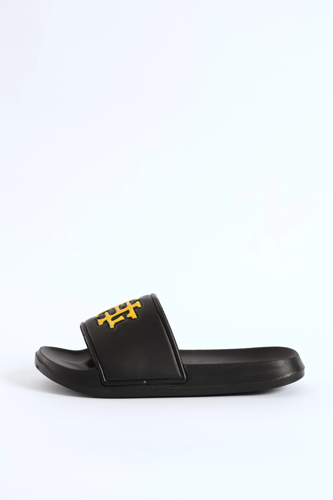 Embossed Brand On Upper Pool Slide - Black/Yellow - Image 4