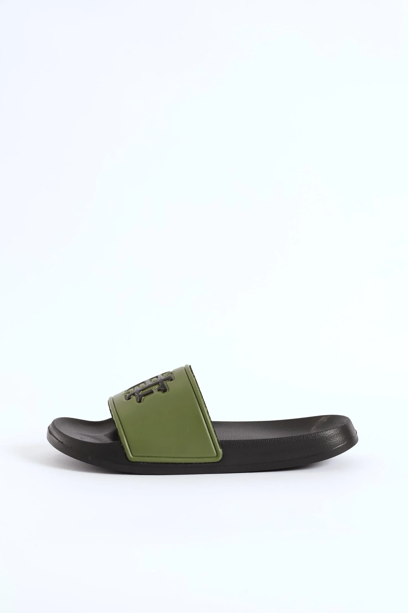 Embossed Brand On Upper Pool Slide - Olive - Image 4