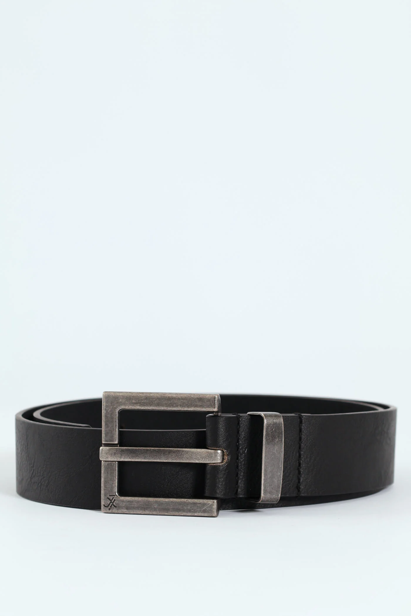 Embossed Buckle Belt - Black - Image 3