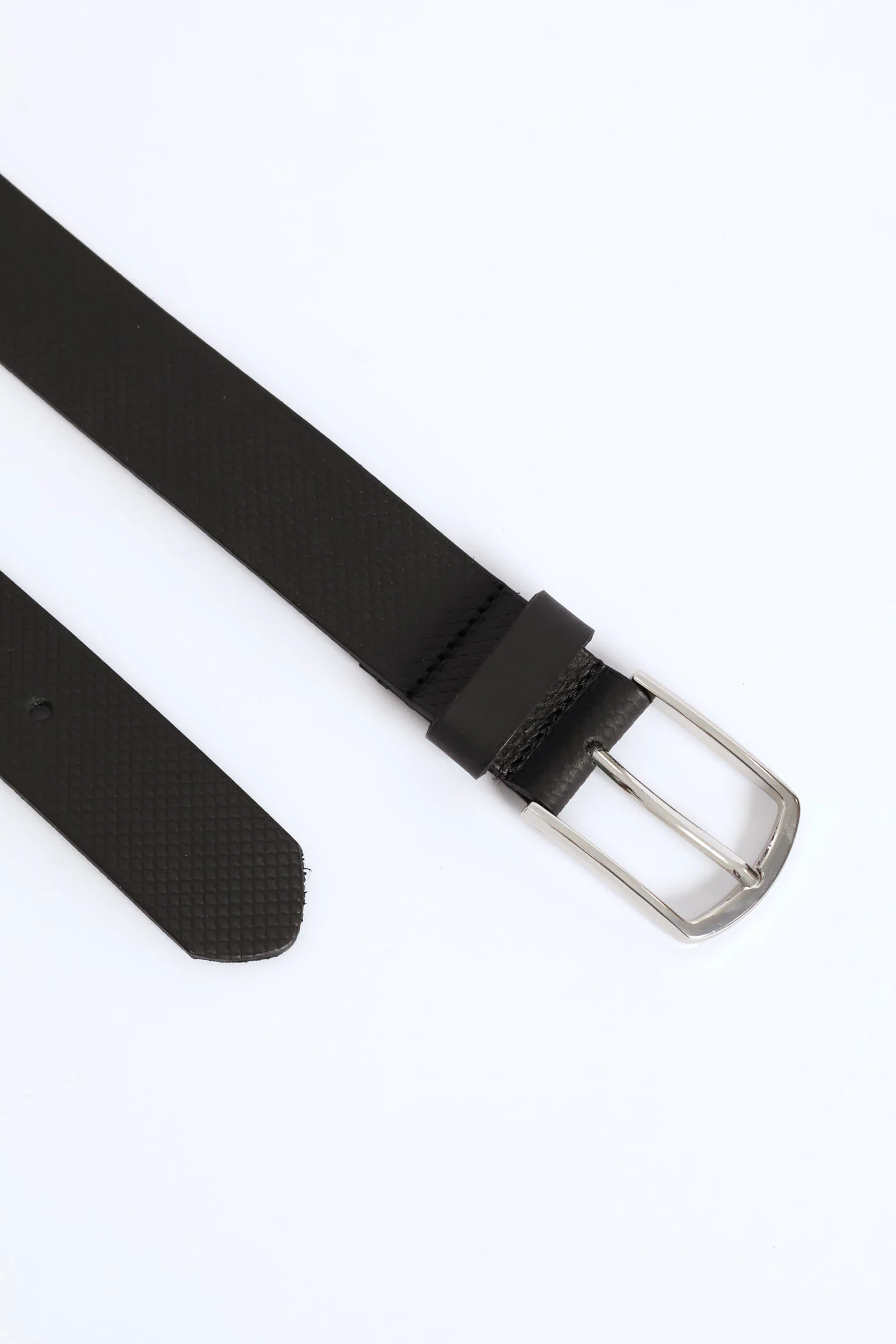Embossed Leather Belt - Black - Image 2