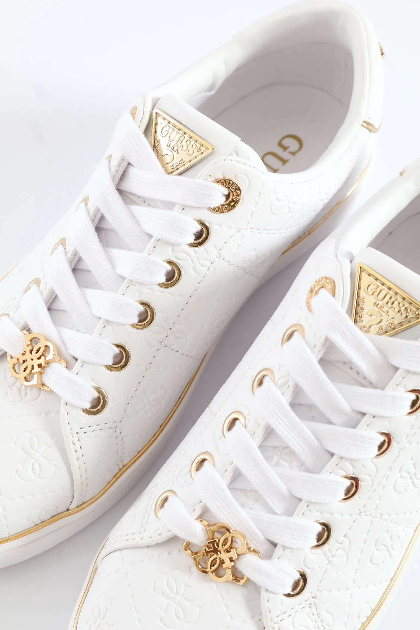 Embossed Print Sneaker - White - Image 2