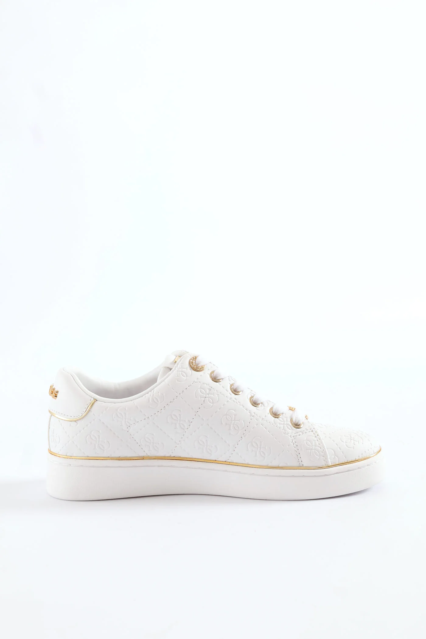 Embossed Print Sneaker - White - Image 4