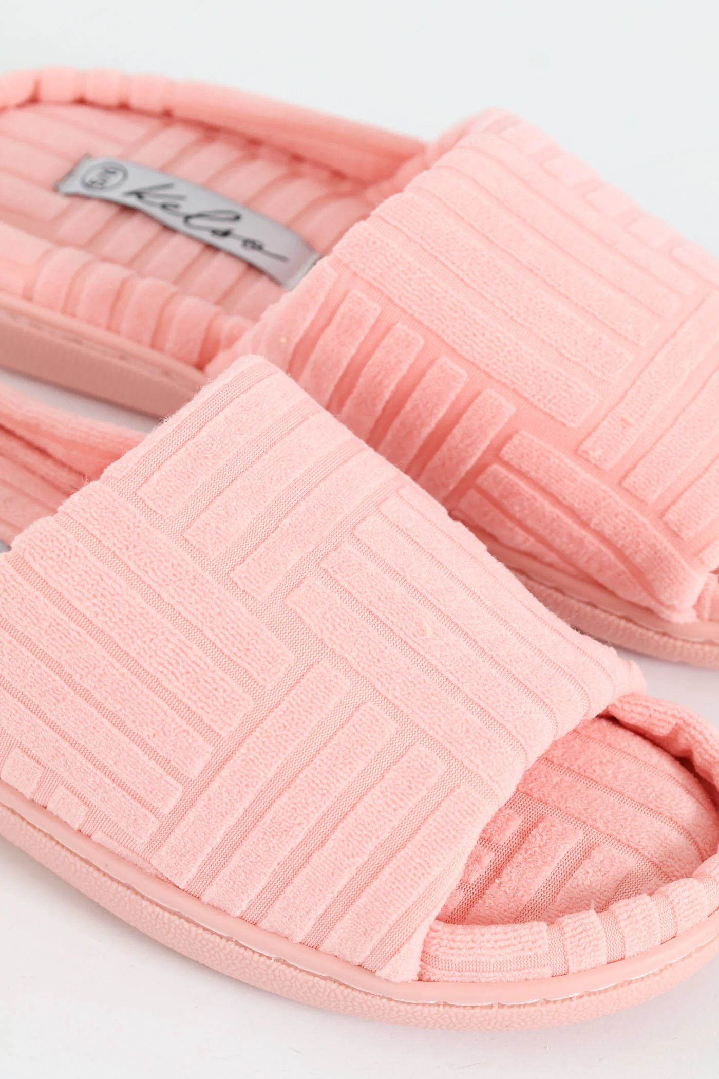Embossed Mule Slipper On Bucket Outsole - Pink - Image 2