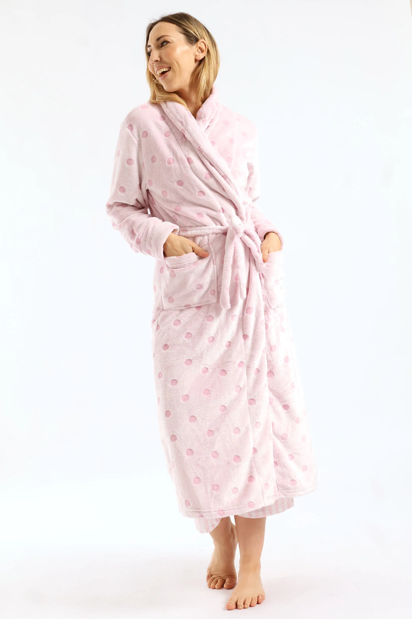 Embossed Spot Gown - Pink - Image 3