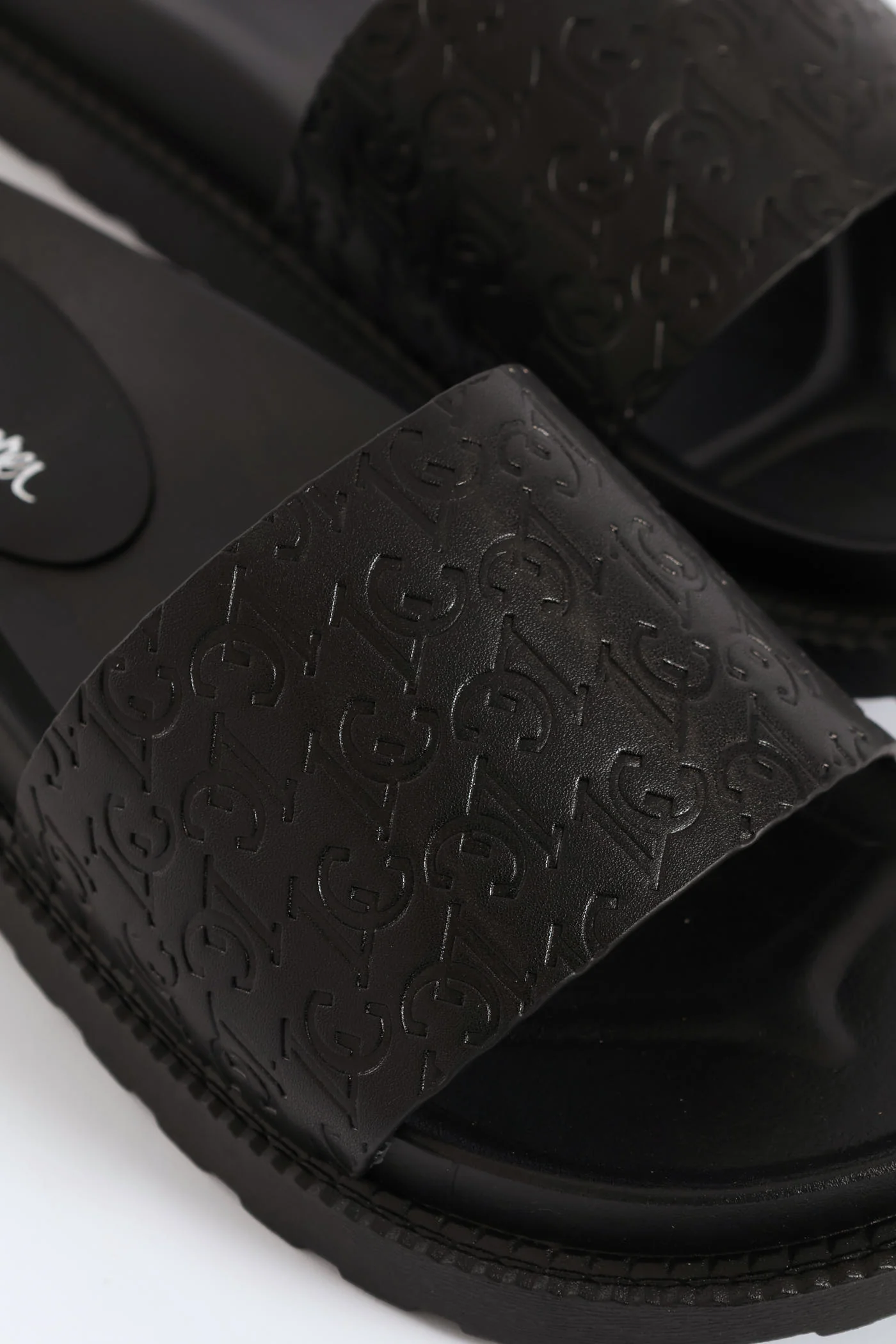 Embossed Upper Pushin Sandal - Black - Image 2