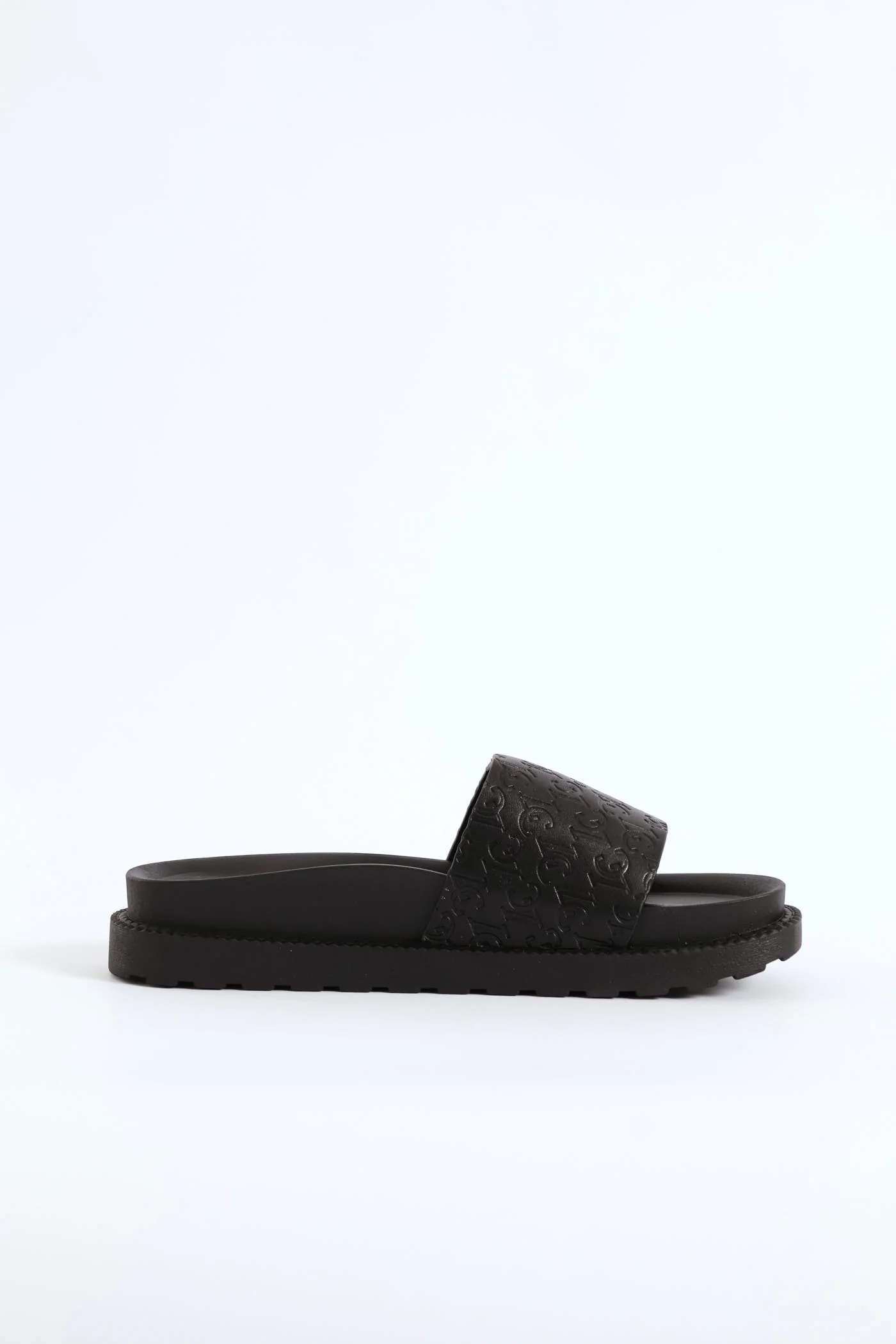 Embossed Upper Pushin Sandal - Black - Image 3