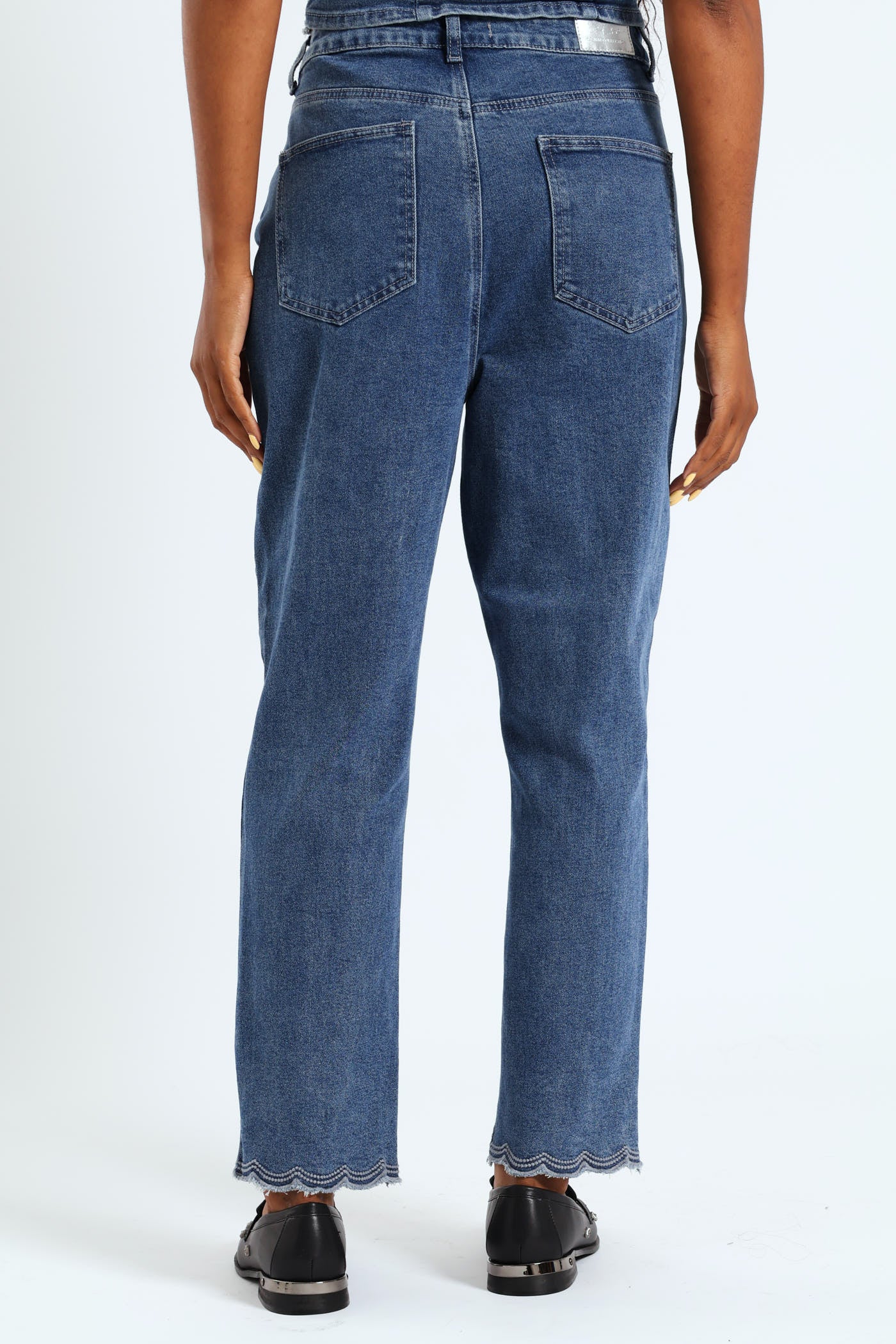 Embroidered Ankle Grazer Jean - Salty Mid Wash - Image 4