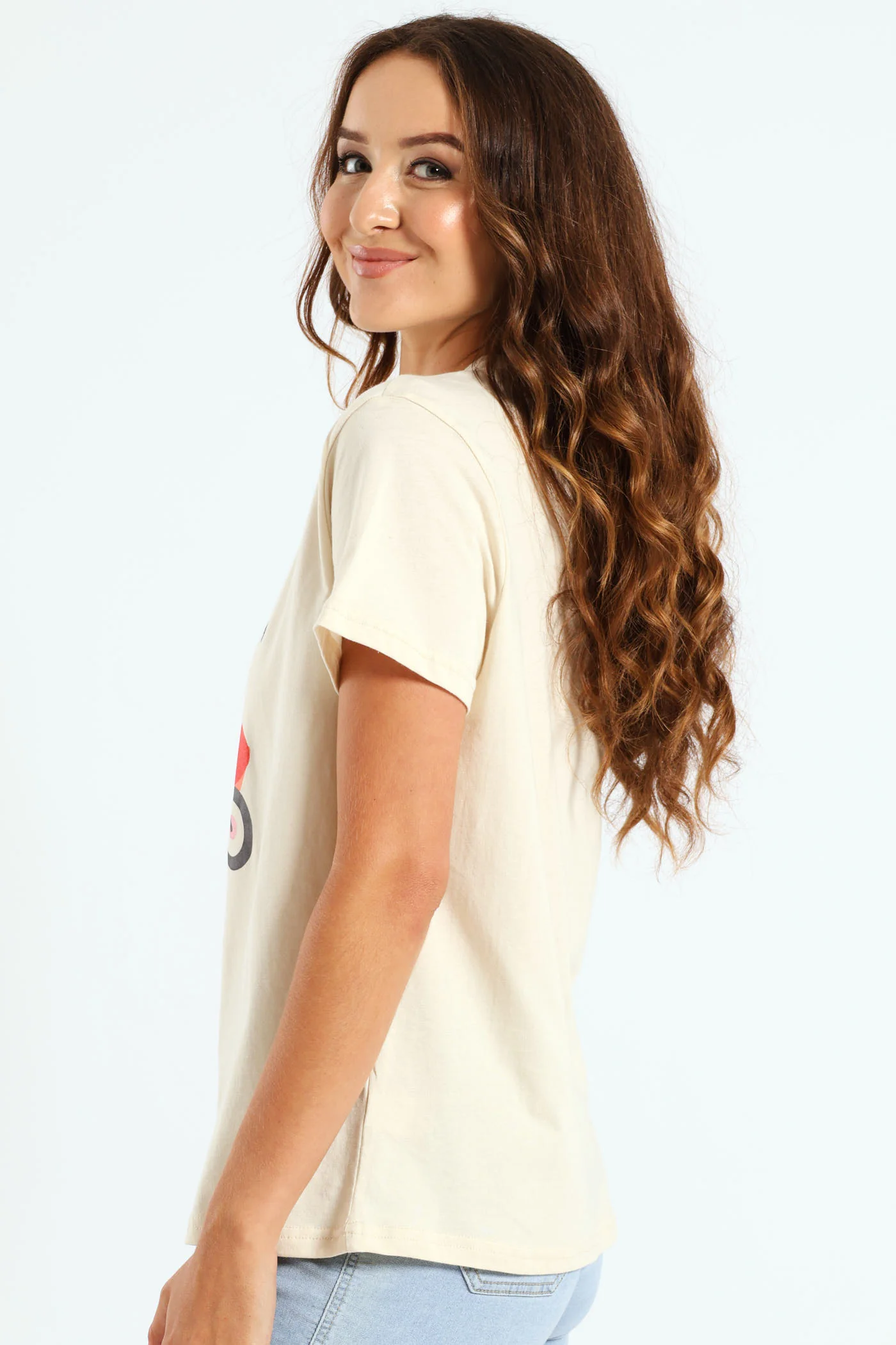 Embroidered Ciao Belle Glitter Vespa Tee - Cream - Image 2