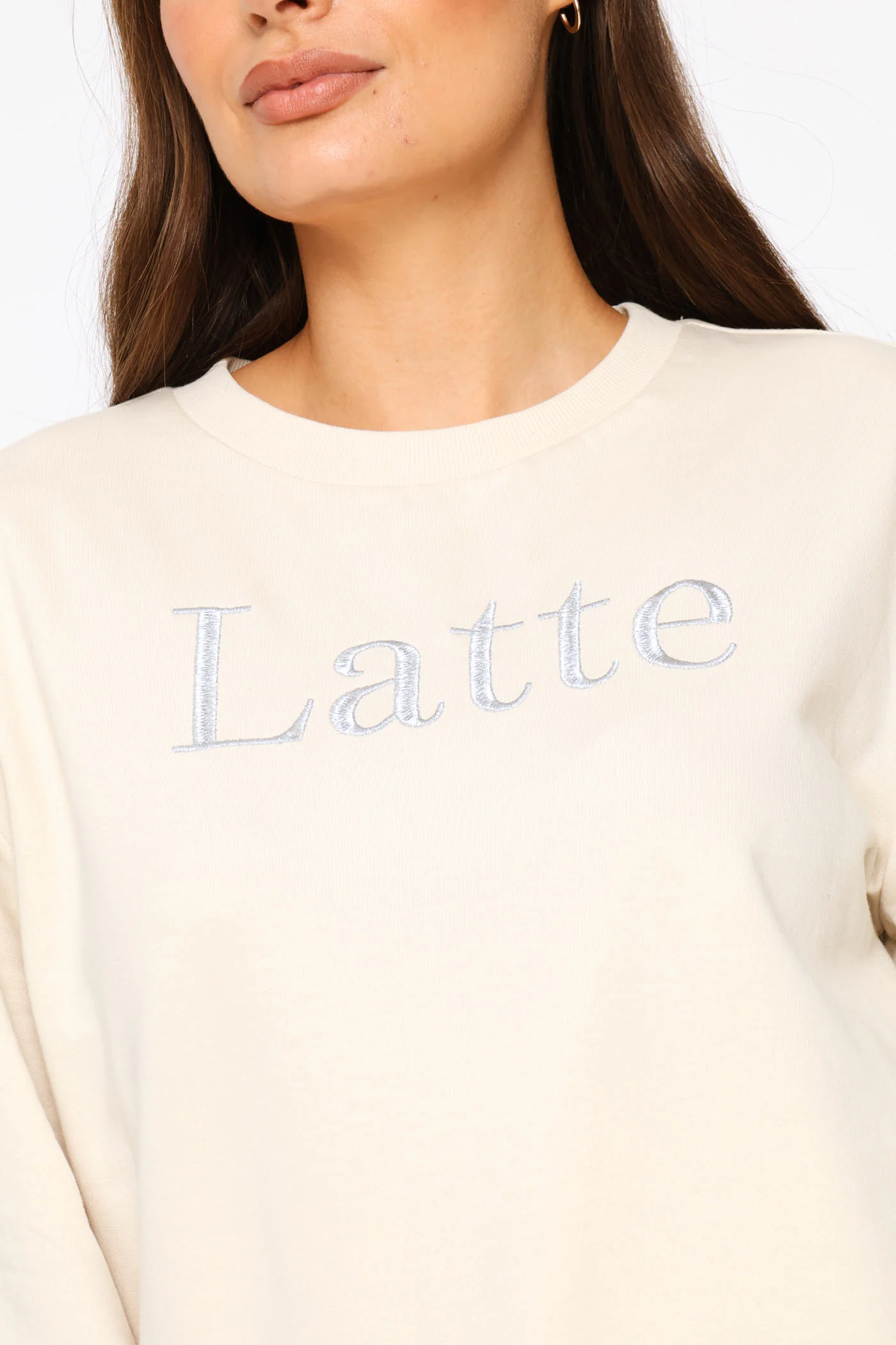 Embroidered Cotton Pullover - Light Stone - Image 2