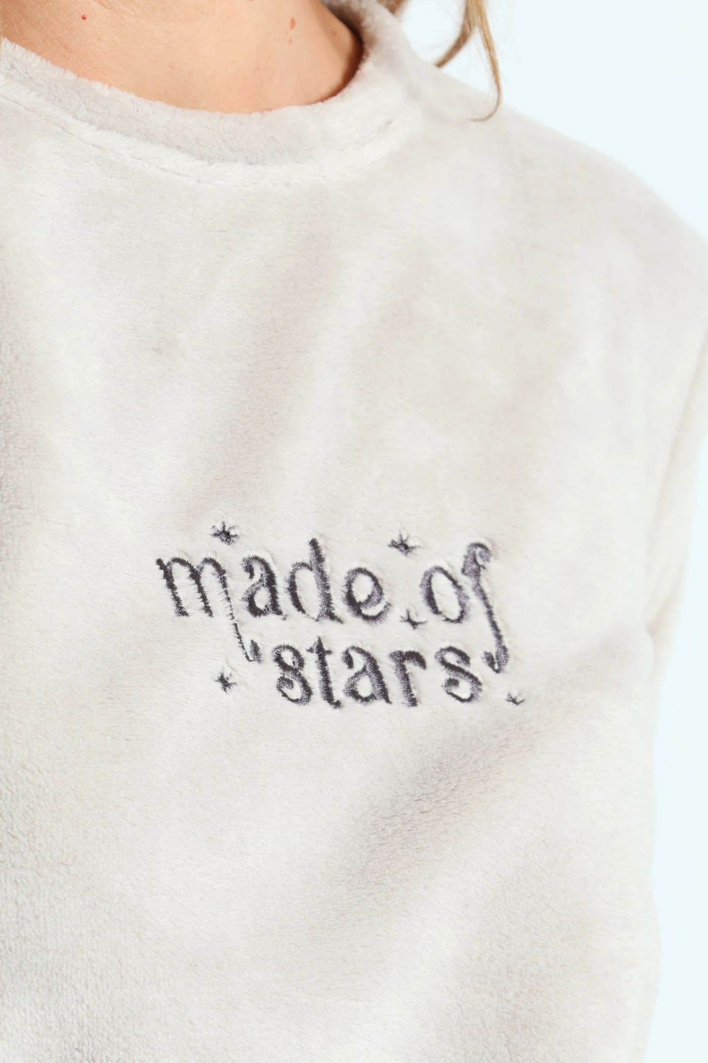 Embroidered Made Of Stars Cosy Sleep Set - Grey - Image 2