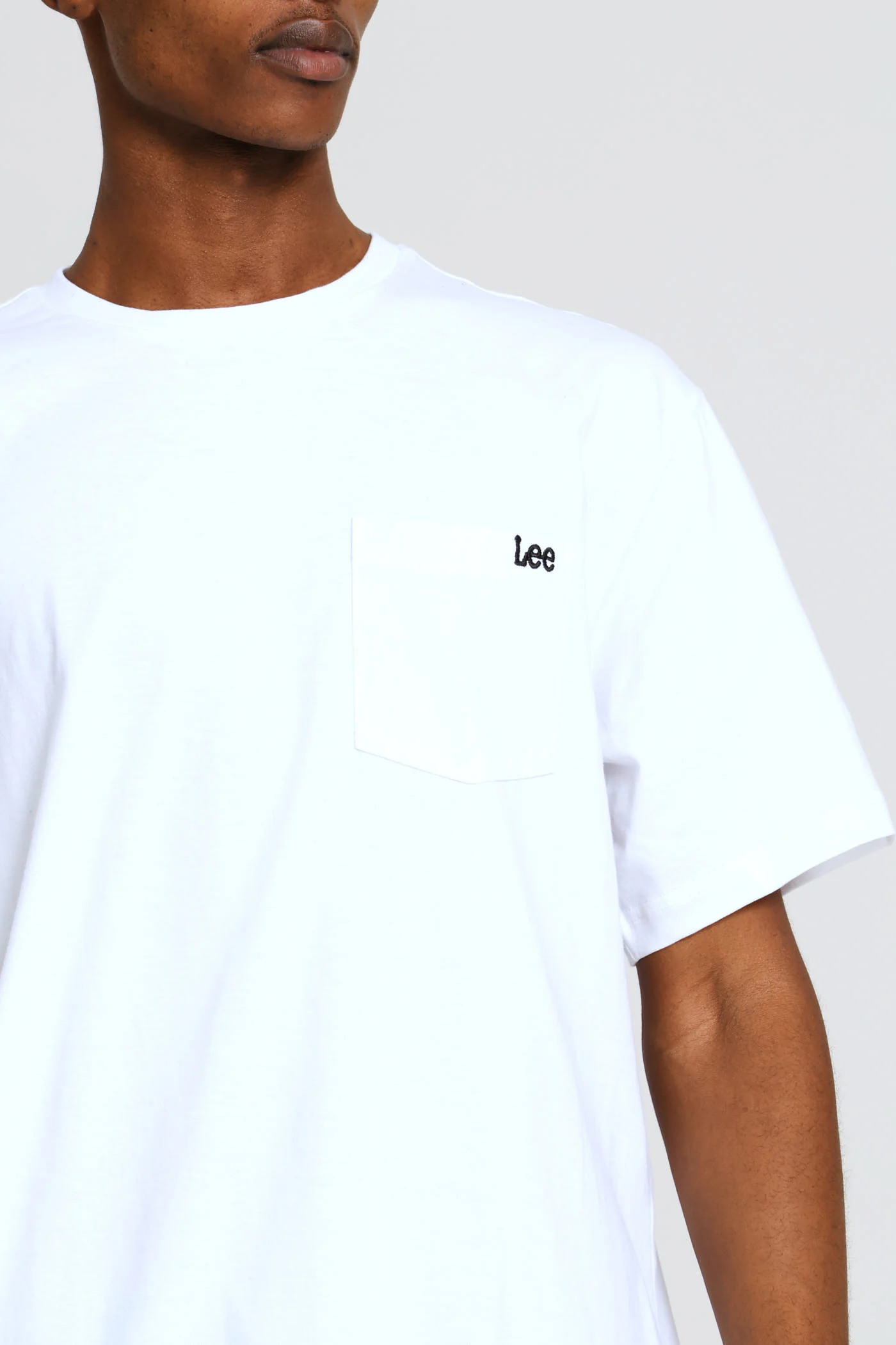 Embroidered Pocket Tee - White - Image 2