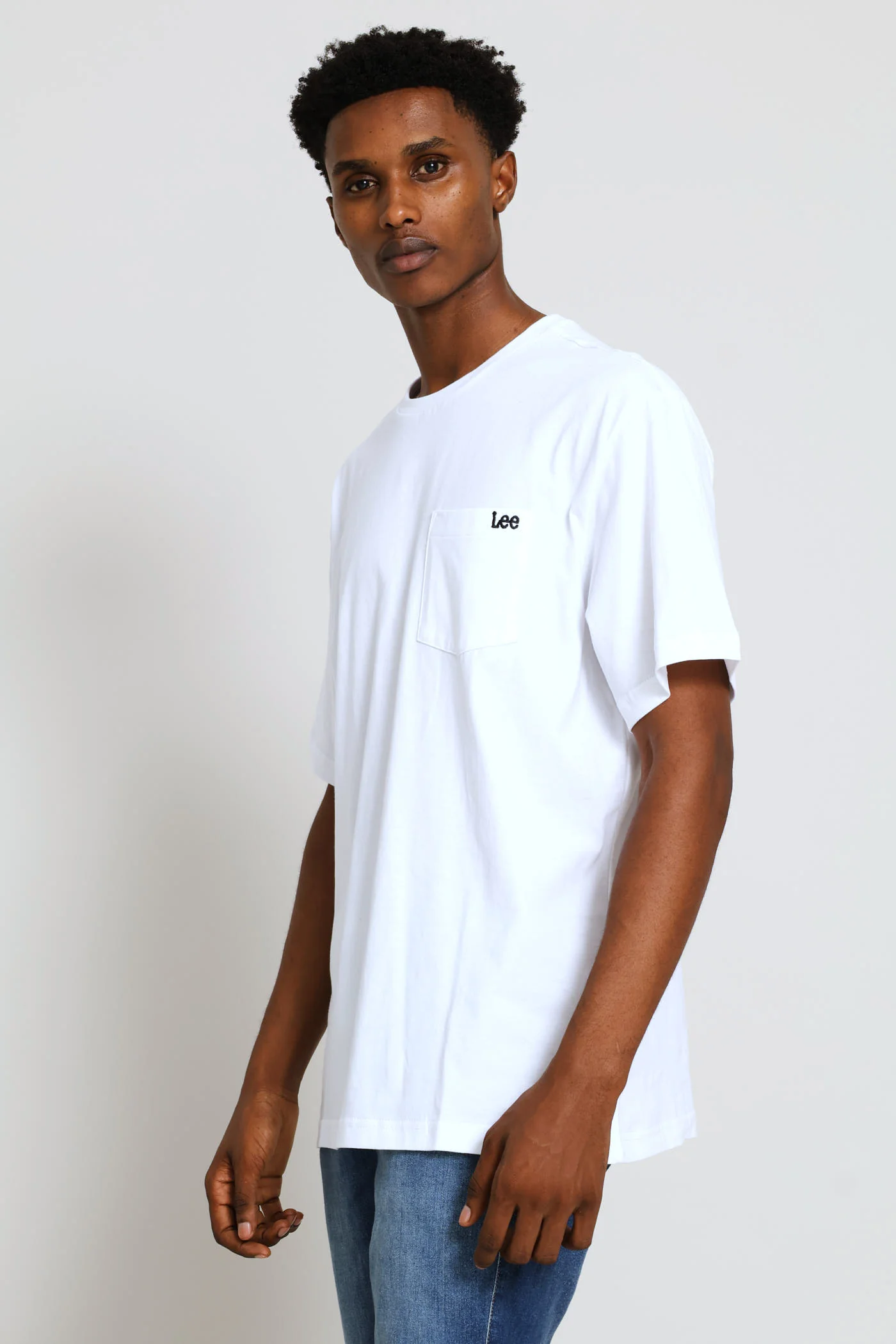 Embroidered Pocket Tee - White - Image 3