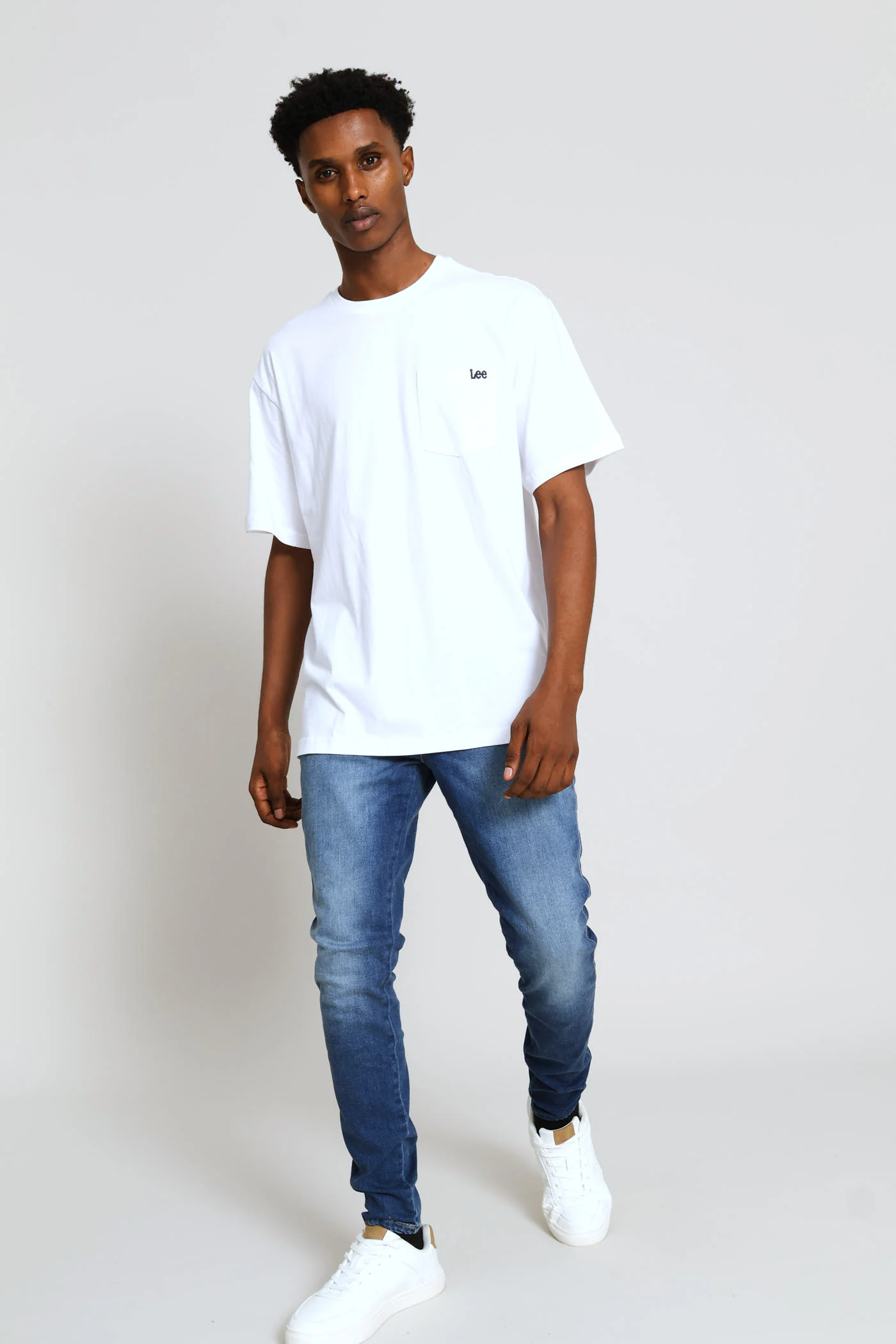 Embroidered Pocket Tee - White - Image 6