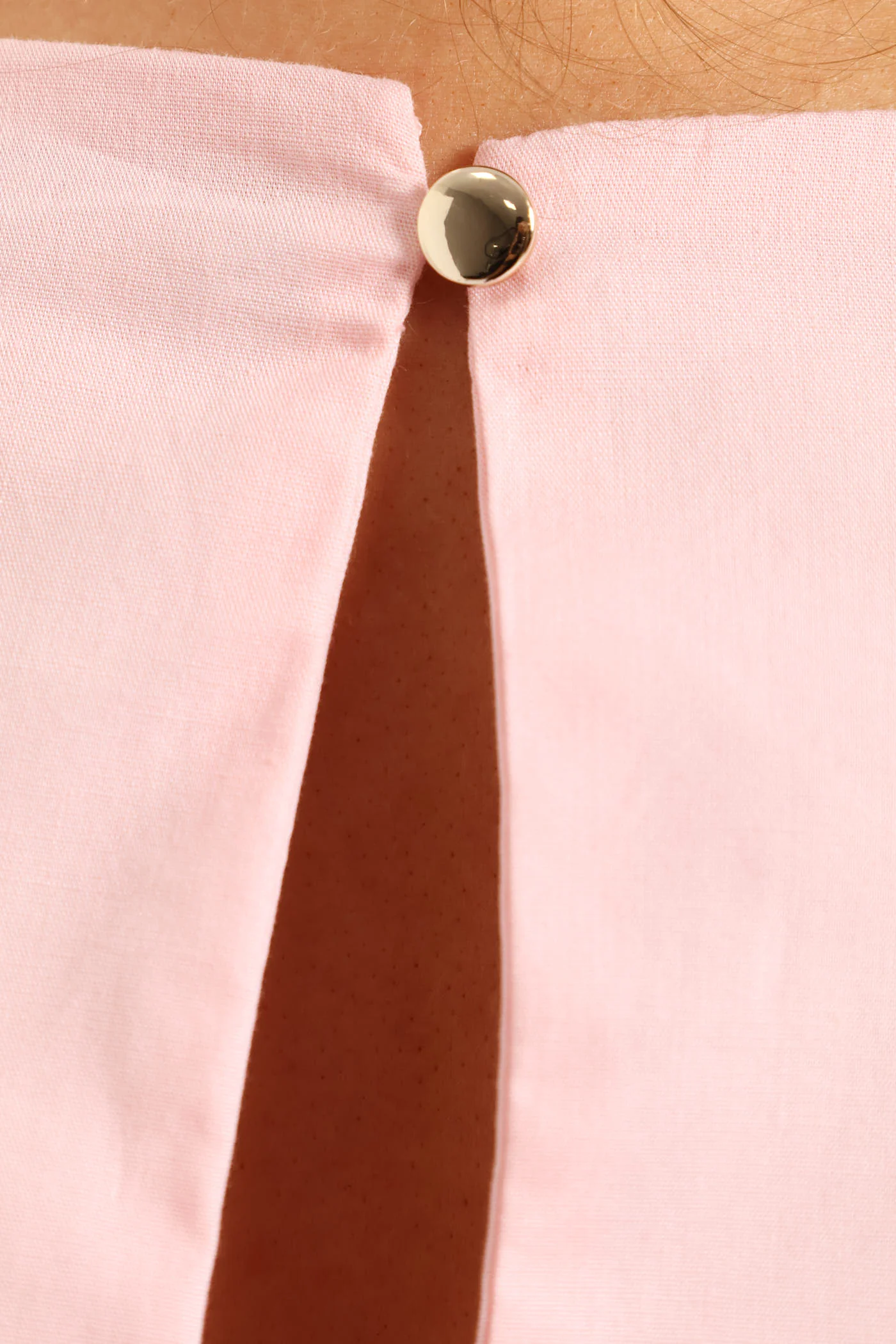 Embroidered Puff Sleeve Poplin Top - Light Pink - Image 3