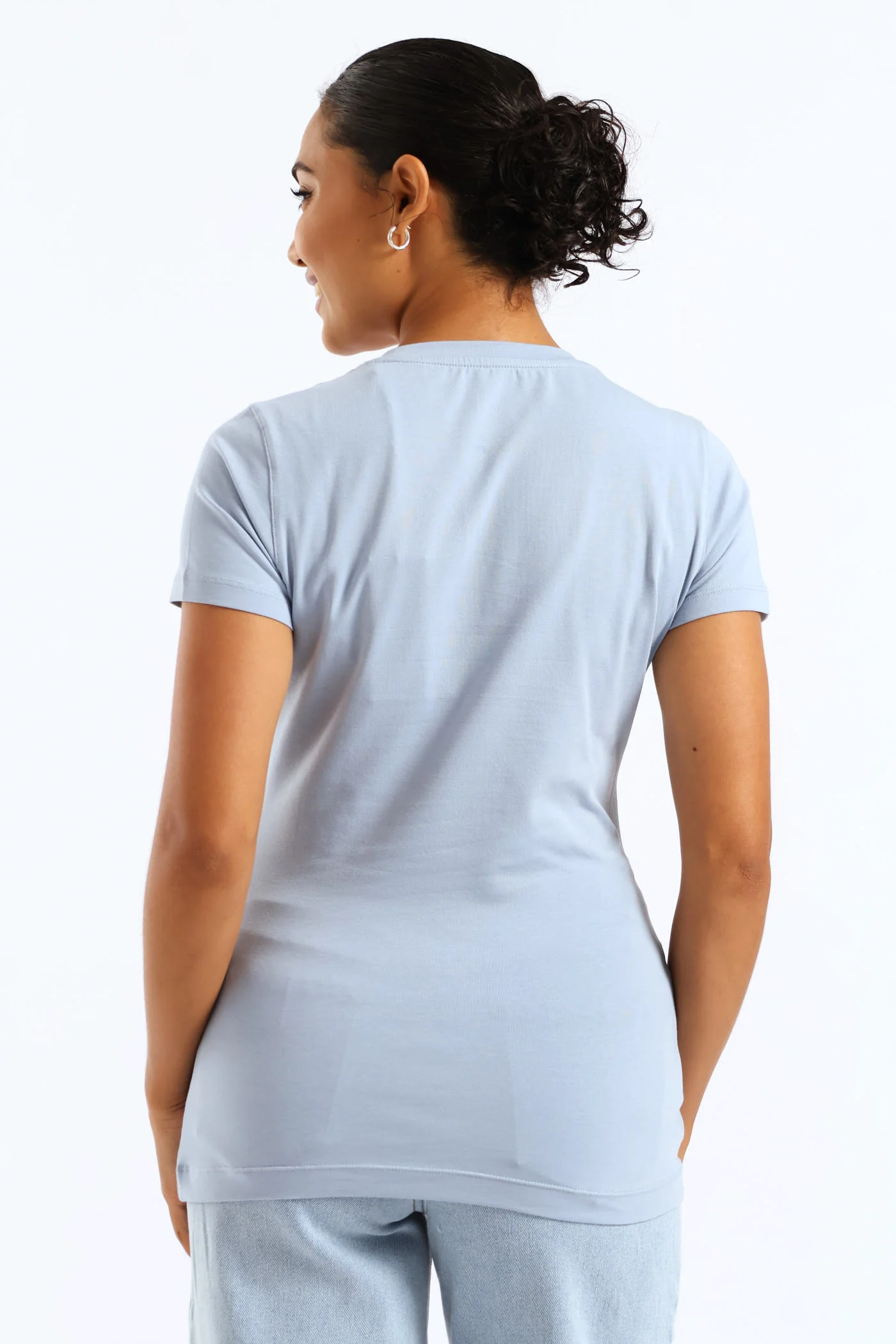 Embroidered Script Logo Tee - Blue - Image 4