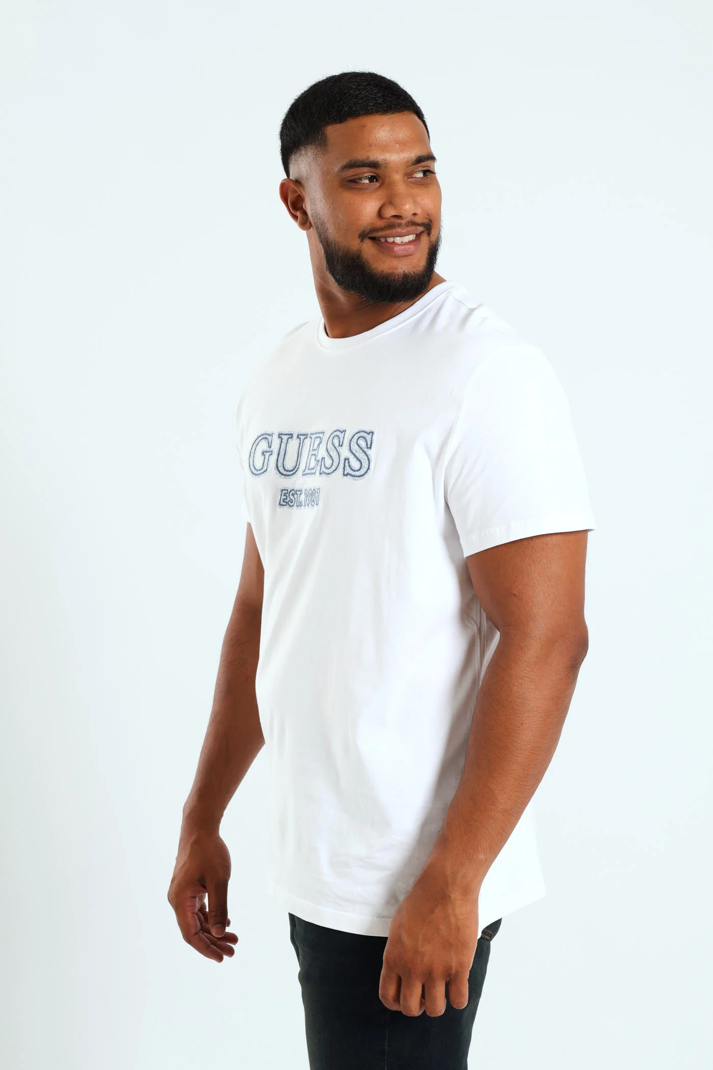 Embroidered Short Sleeve Tee - White - Image 3