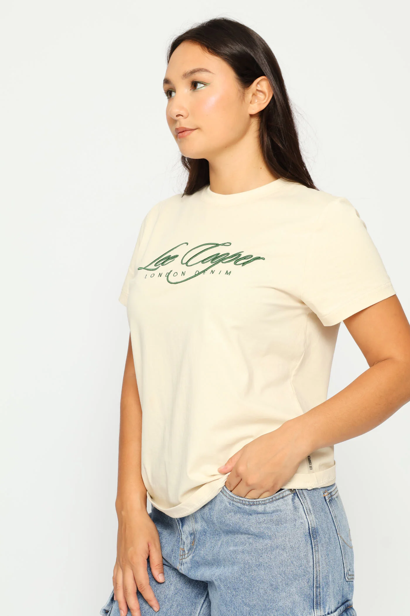 Embroidered Tee - Cream - Image 3