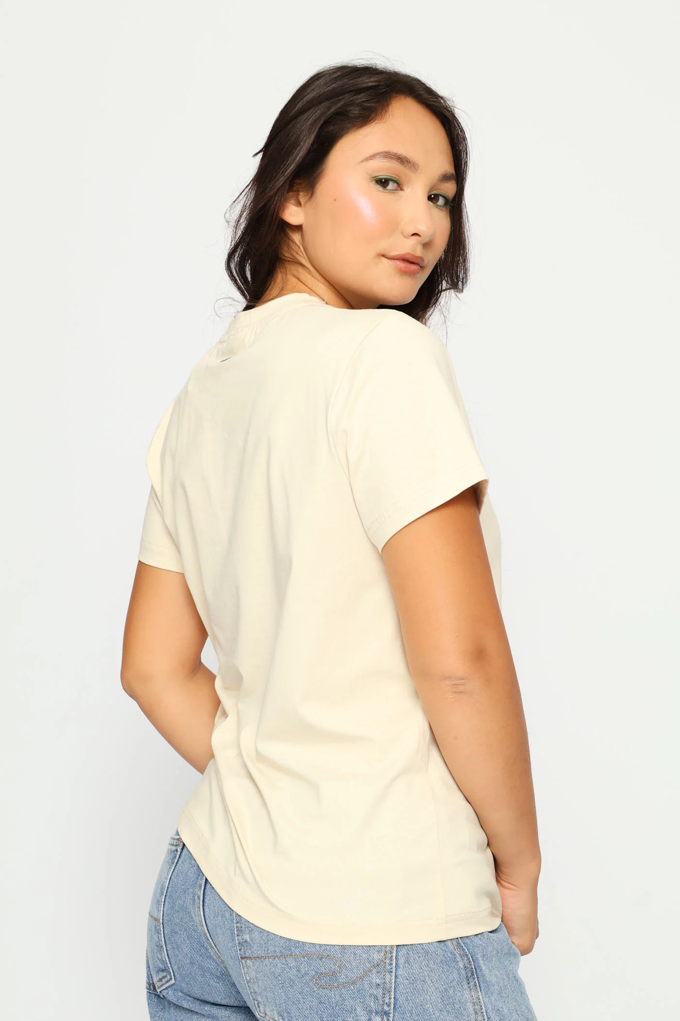 Embroidered Tee - Cream - Image 5