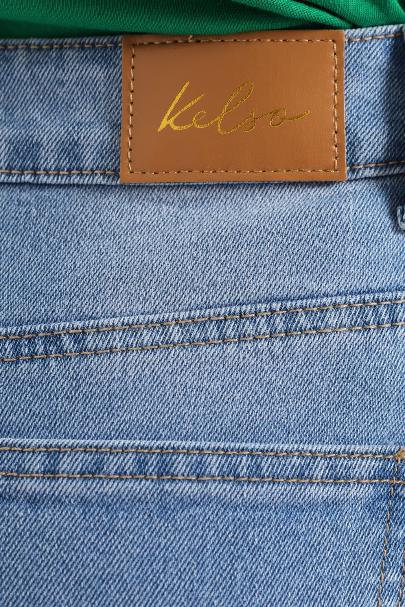 Embroidered Turn Up Hem Straight Leg Jean - Light Wash - Image 7