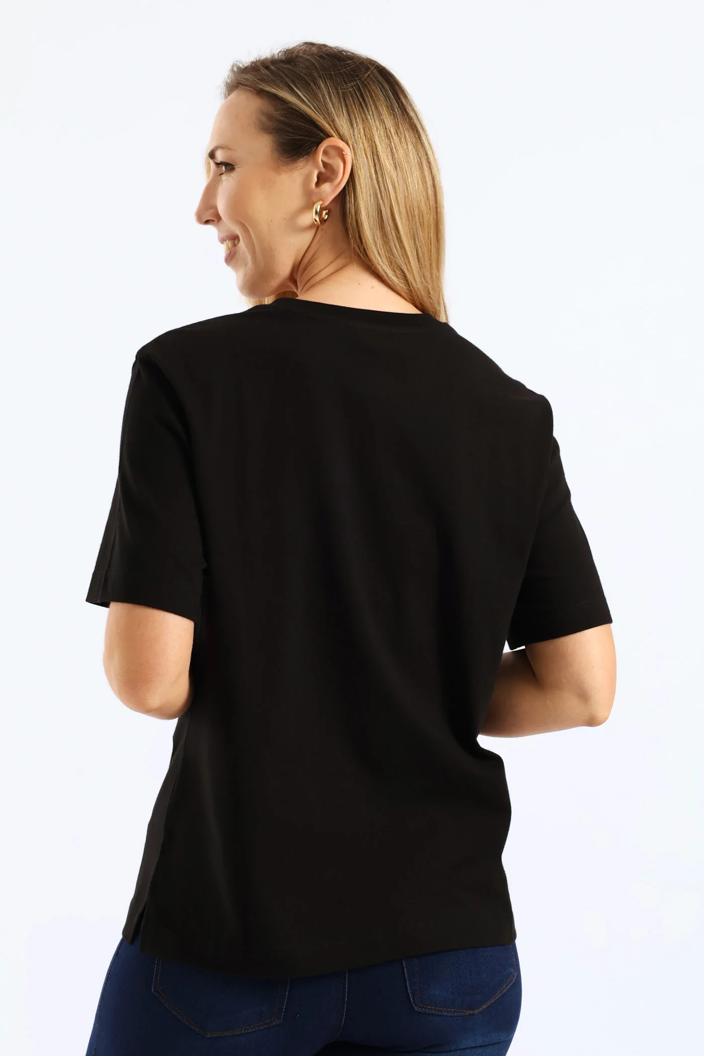 Embroidered Xmas Baubles Tee - Black - Image 4