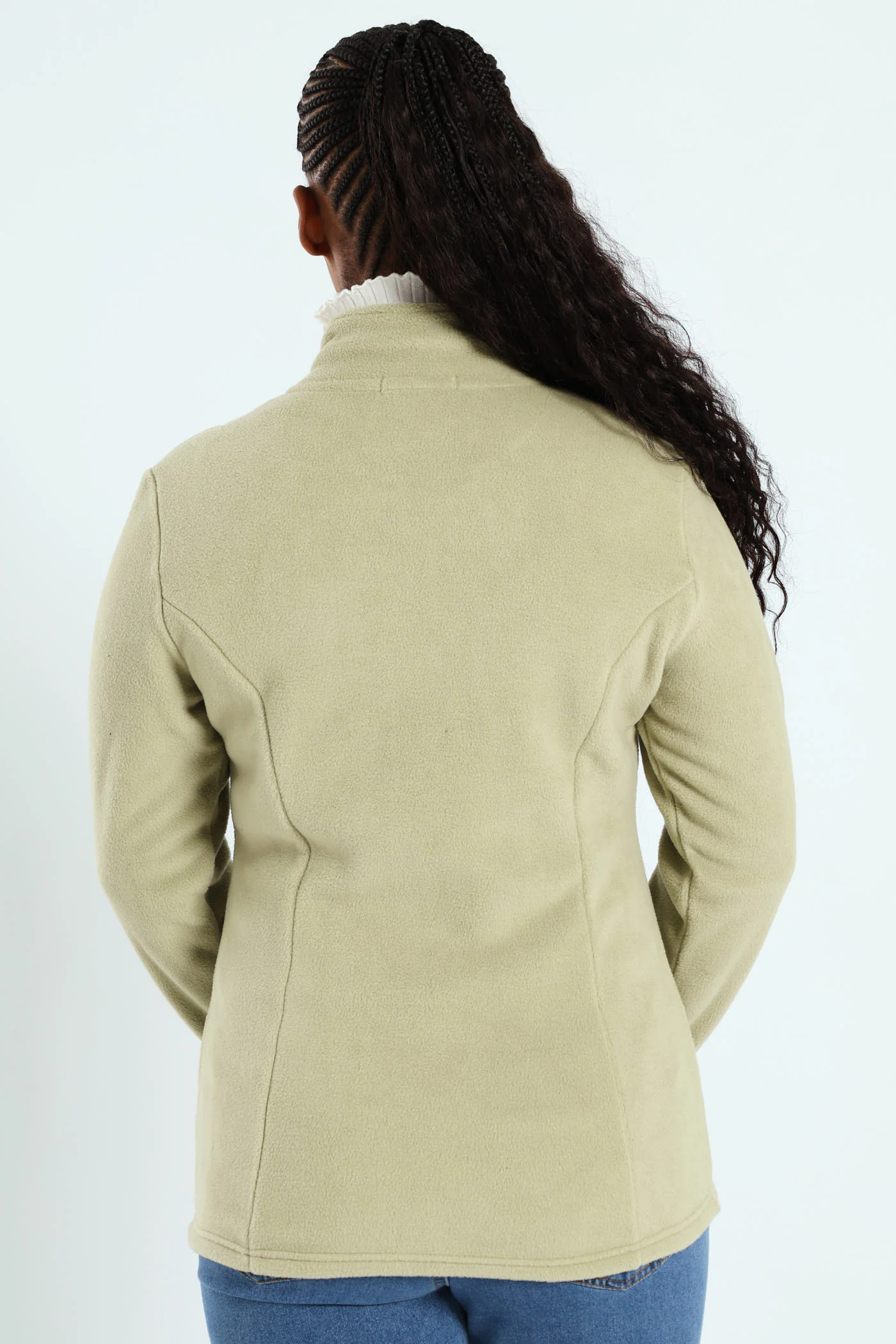 Embroidered Zip Up Polar Fleece Jacket - Pistachio Green - Image 4