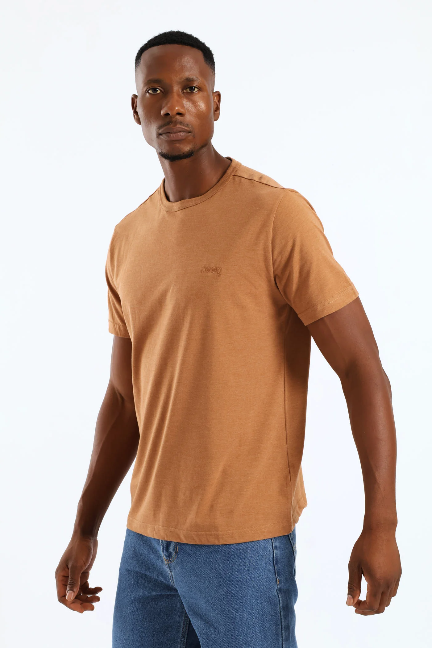 Embroidery Icon Tee - Camel - Image 3