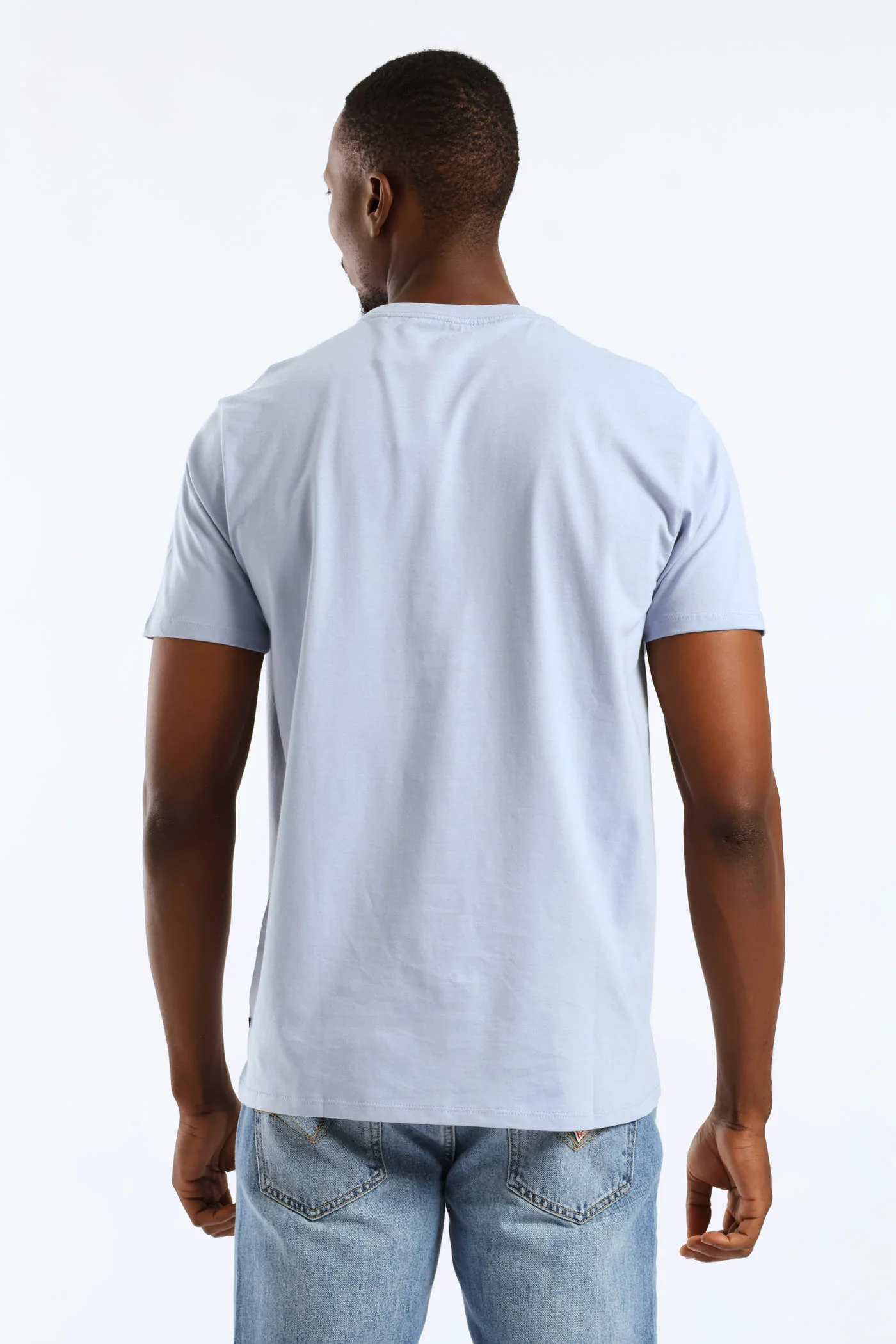 Embroidery Logo Tee - Blue - Image 4