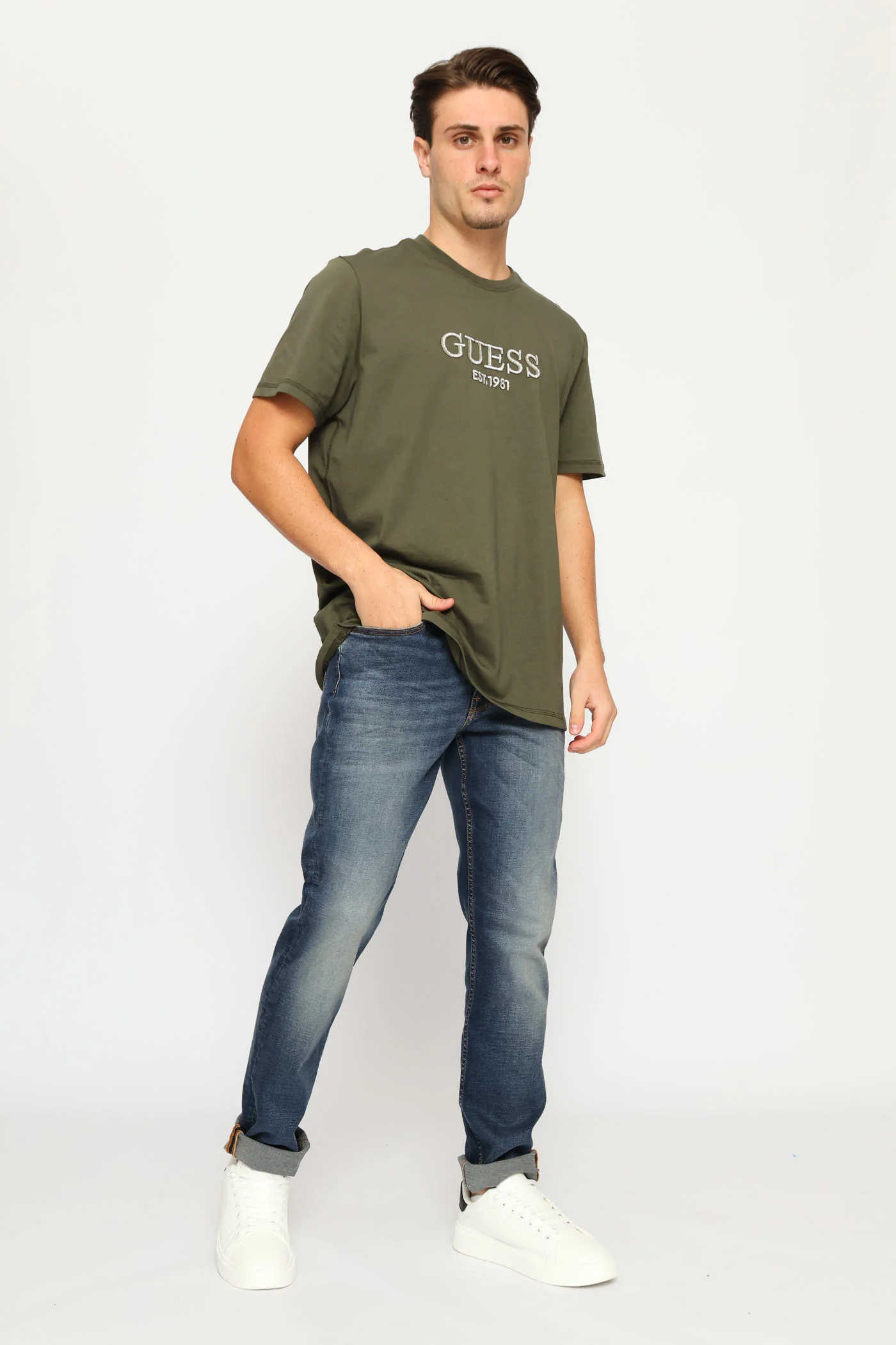 Embroidery Logo Tee - Olive - Image 5