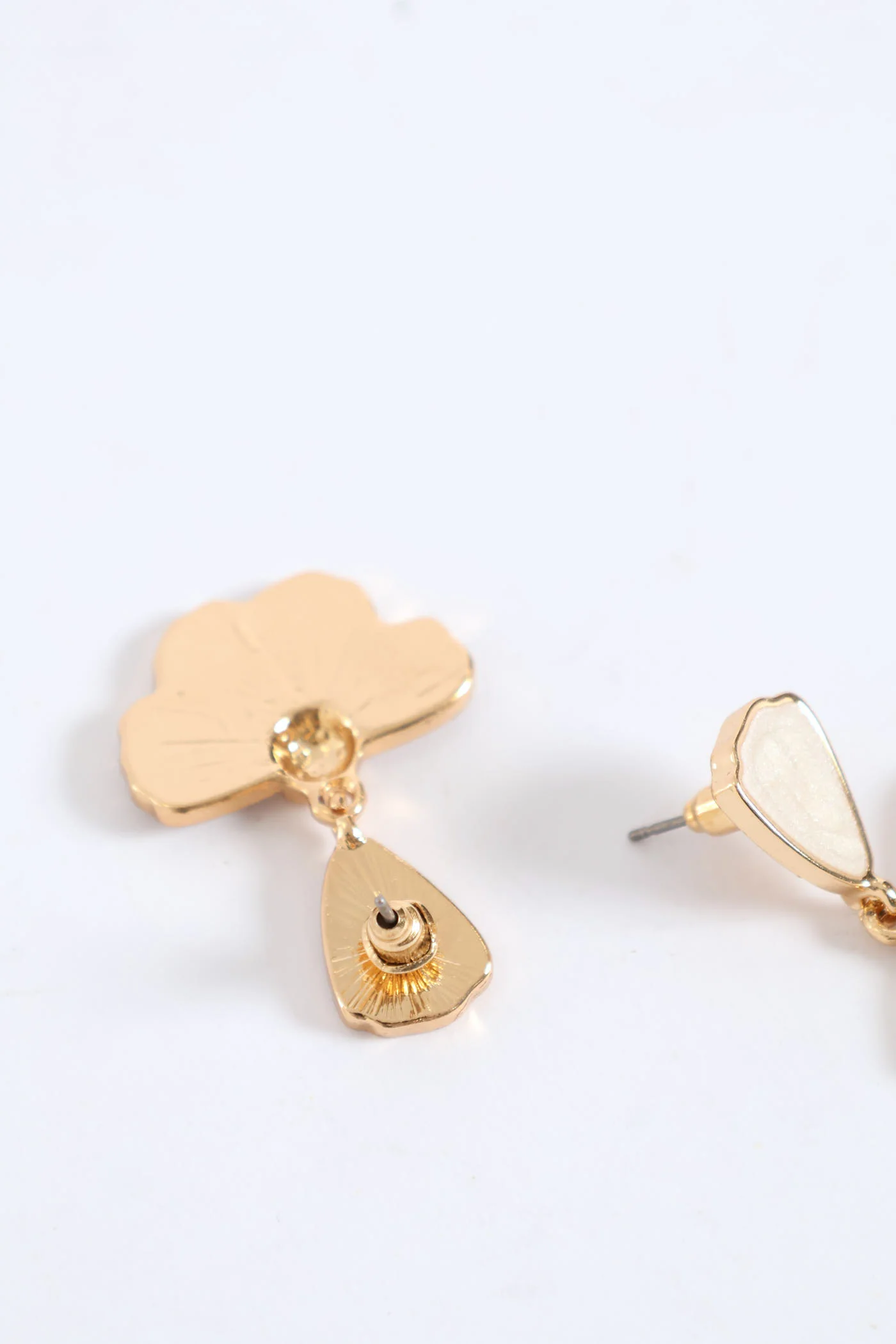 Enamel Petal Drop Earring - Gold - Image 3