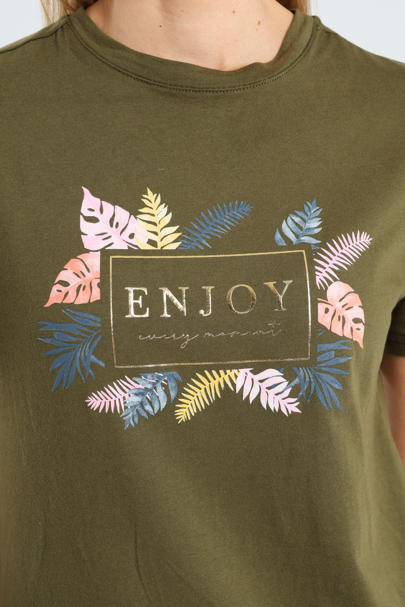 Enjoy Every Moment Foil Tee - Dark Fatigue - Image 2