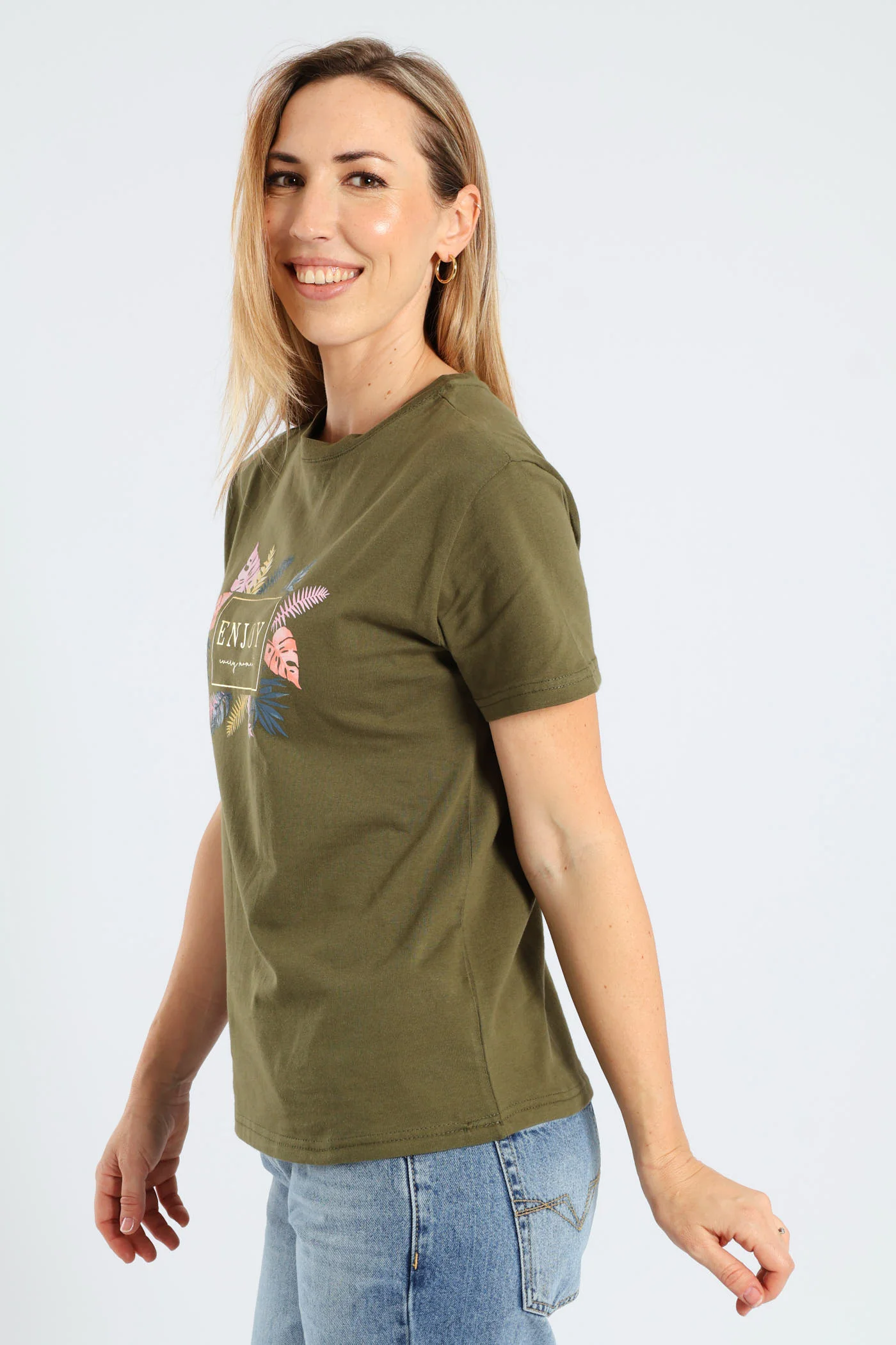 Enjoy Every Moment Foil Tee - Dark Fatigue - Image 3
