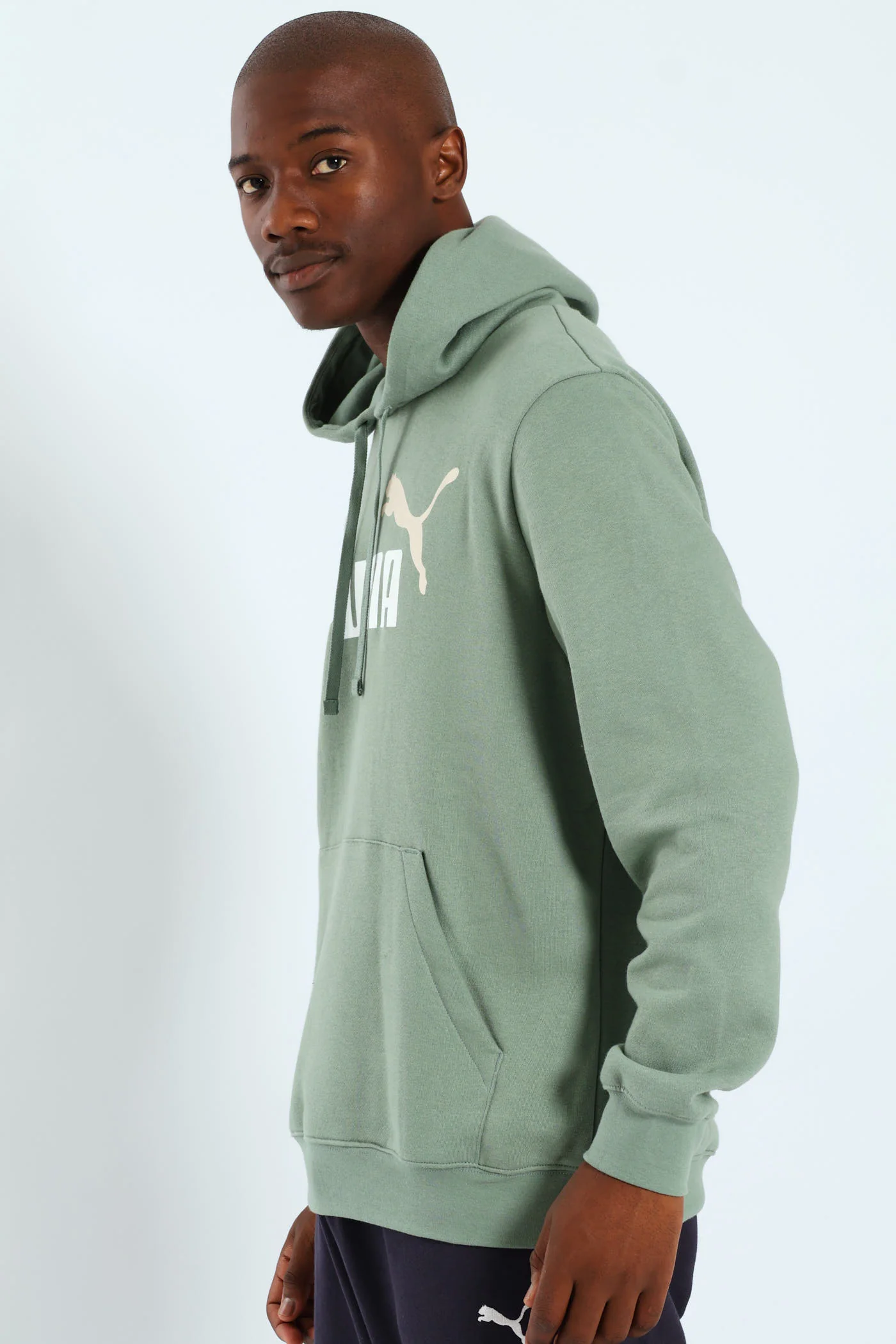 Essential 2 Colour Logo Hoodie - Sage - Image 4