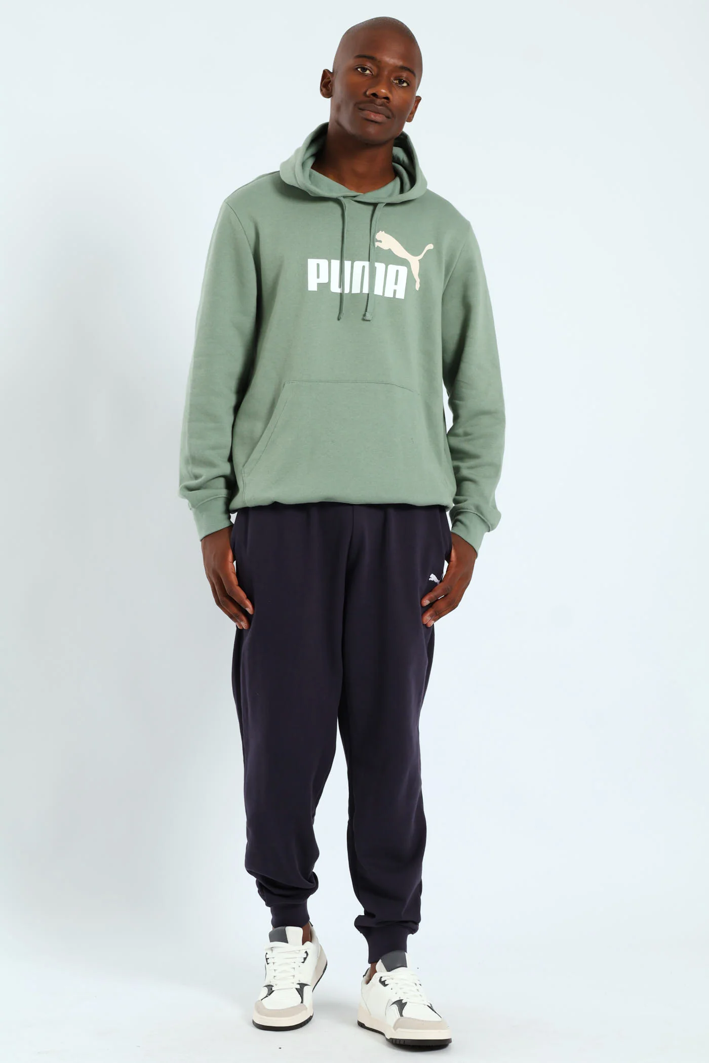 Essential 2 Colour Logo Hoodie - Sage - Image 5