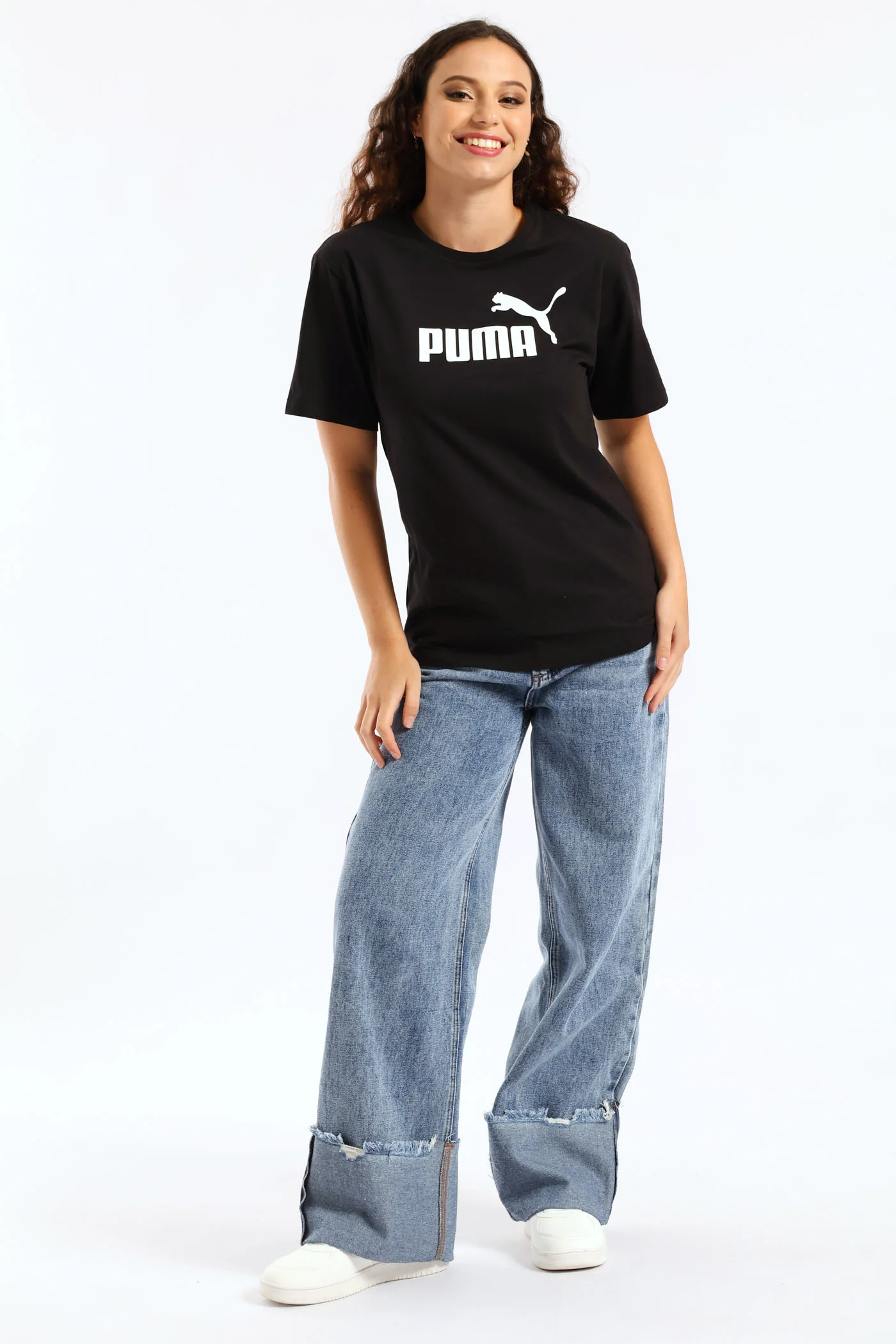 Essential Cropped No. 1 Logo Relaxed Boxy Tee - Black - Image 2