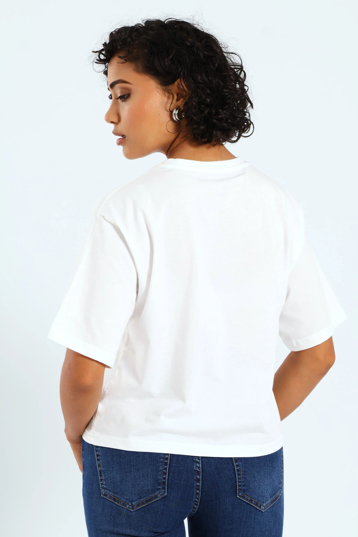 Essential Cropped No.1 Logo Tee - White - Image 3