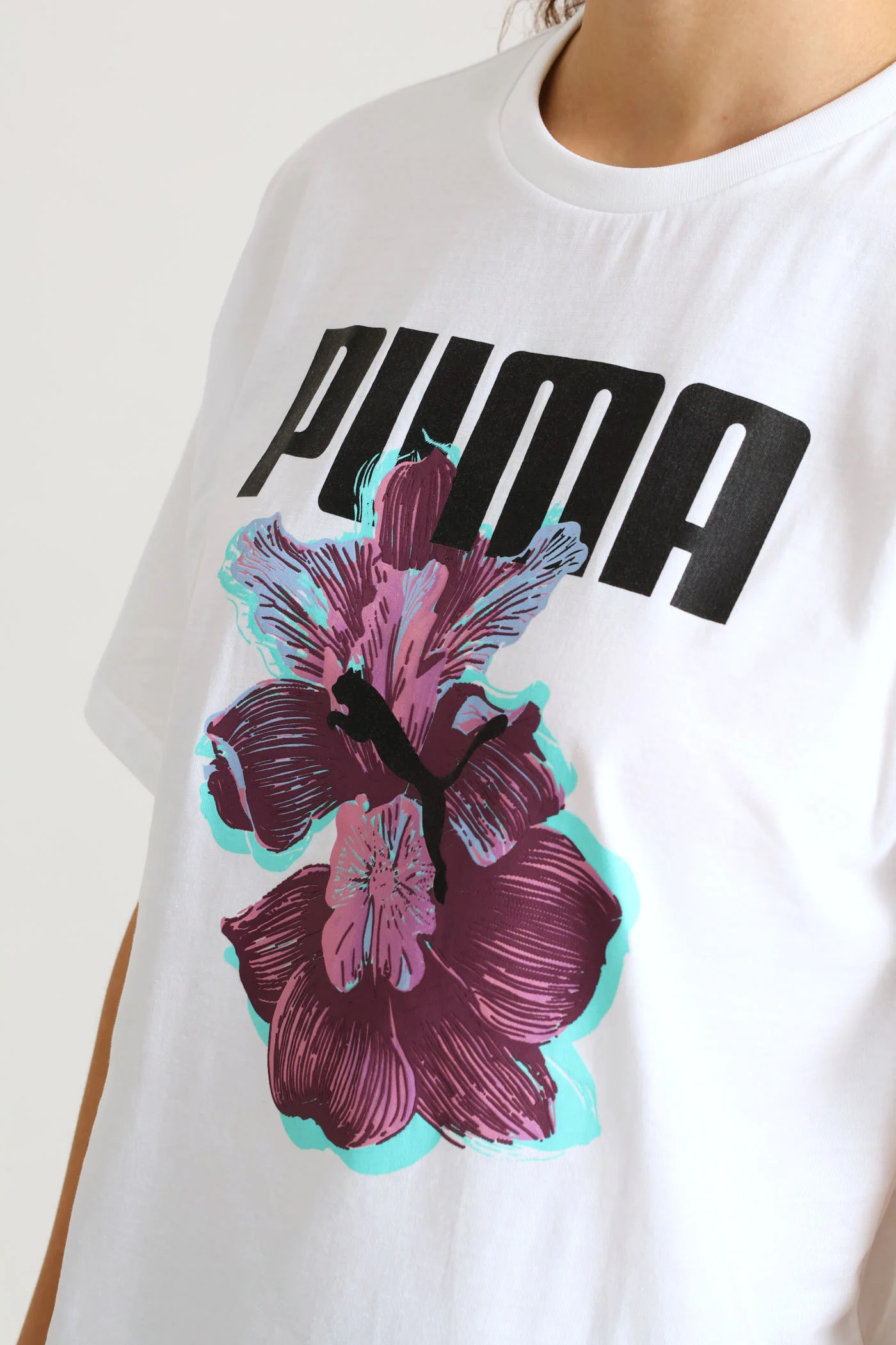 Essential Graphic Print Relaxed Woven Top - White - Image 2