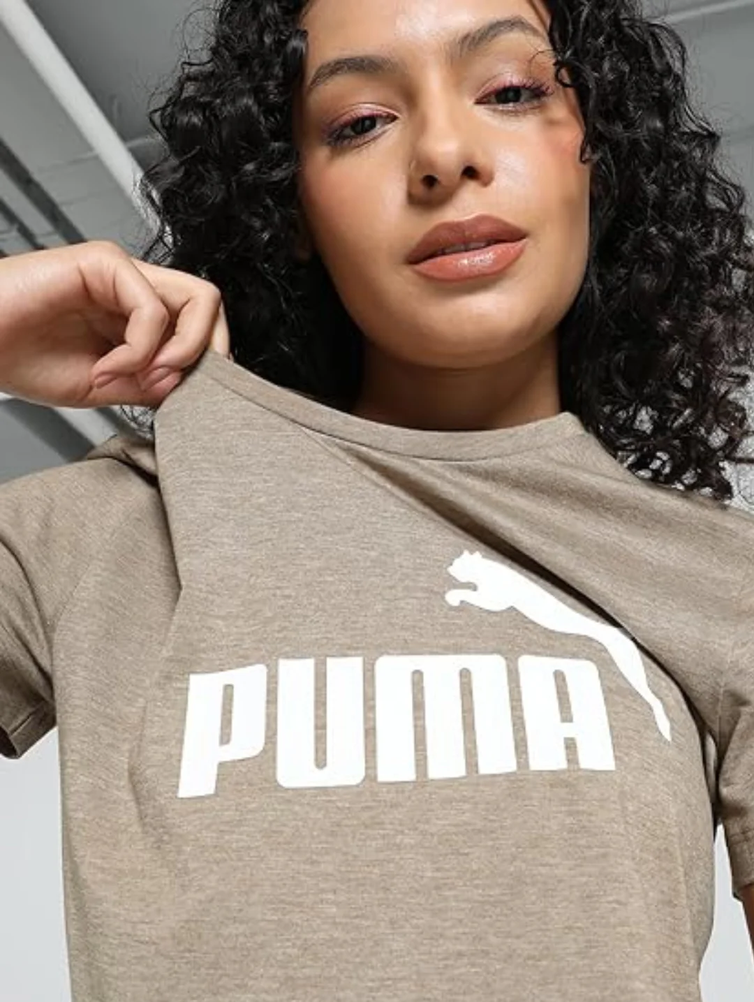 Essential Logo Heather Tee - Taupe - Image 2