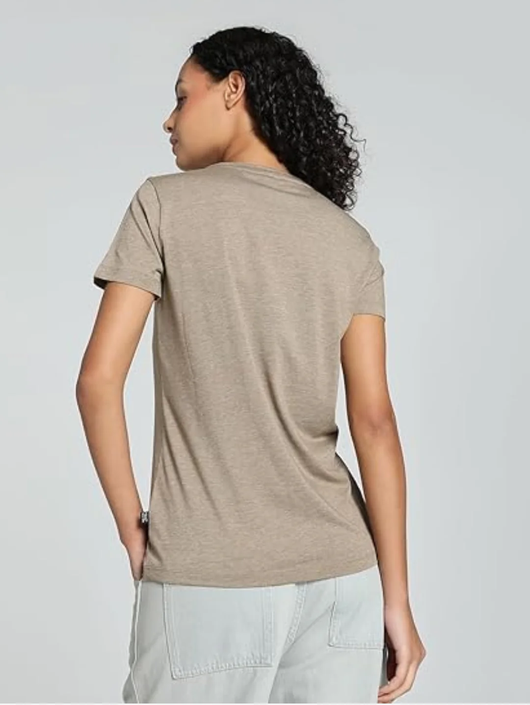 Essential Logo Heather Tee - Taupe - Image 3