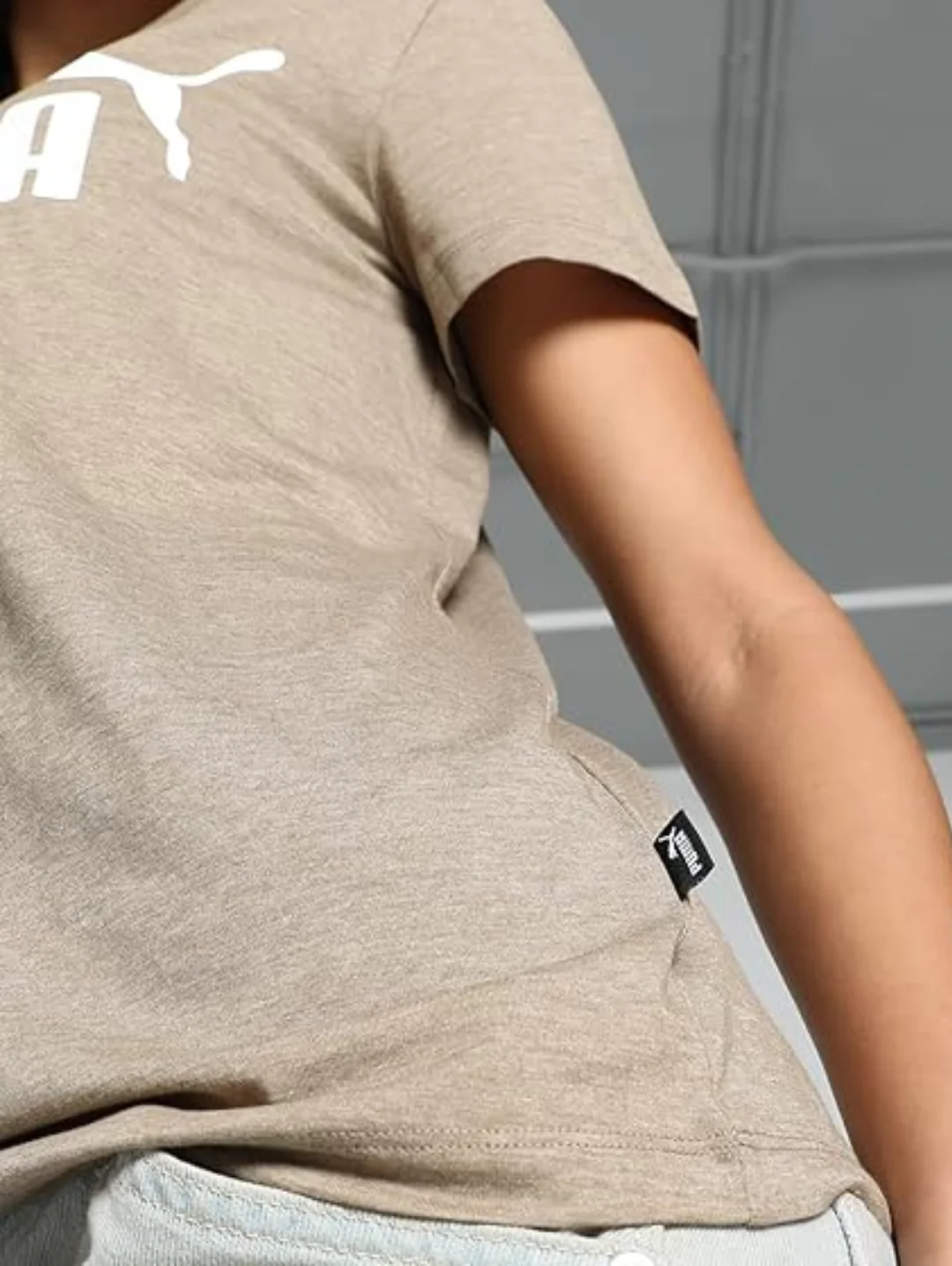 Essential Logo Heather Tee - Taupe - Image 5