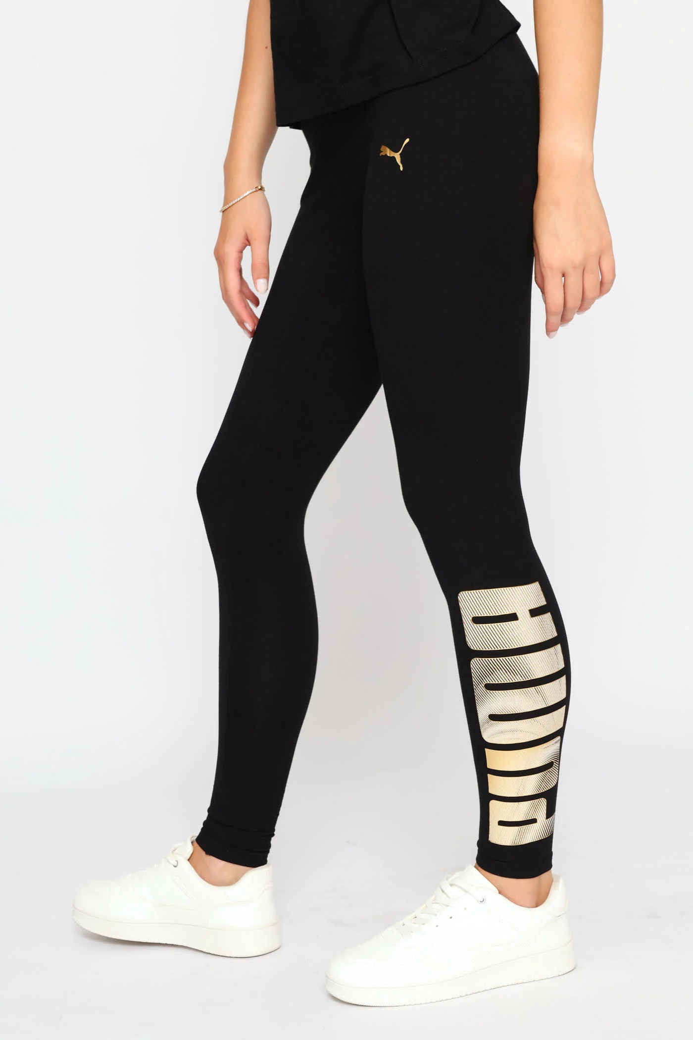 Essential Logo Lab Metallic Leggings - Black - Image 2
